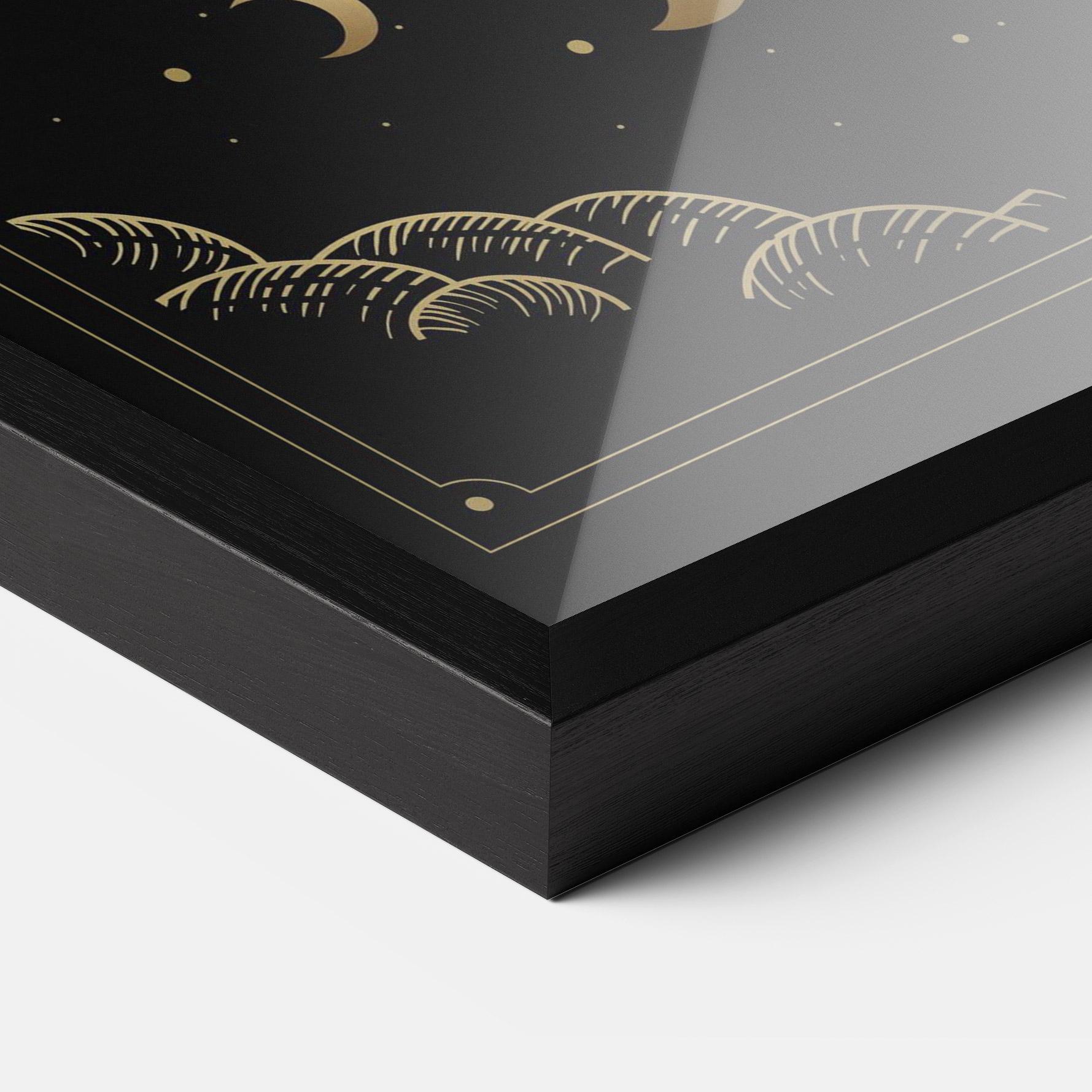 Keretezett Poszter Gold Line Wolf mockup 3