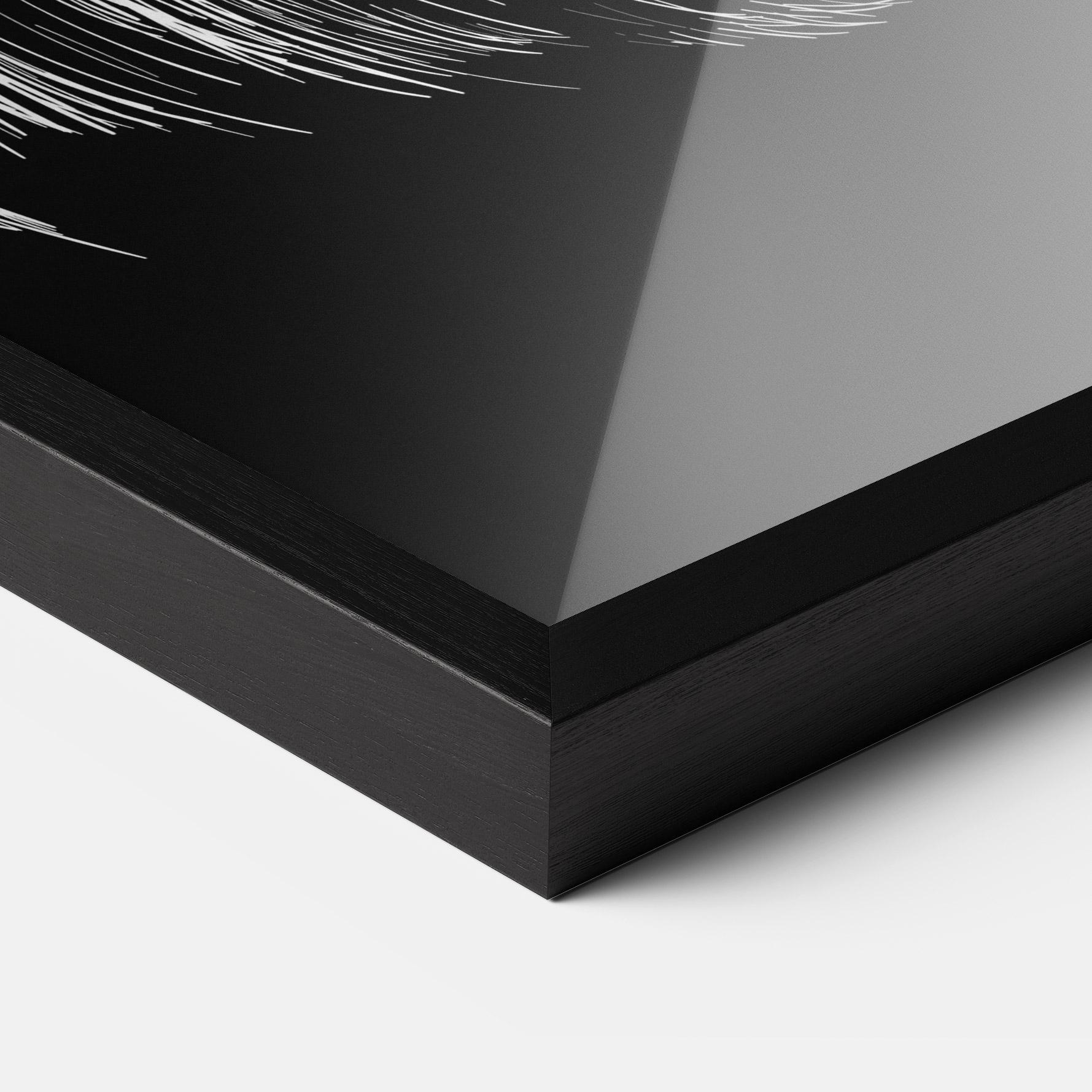 Keretezett Poszter White Line Wolf mockup 3