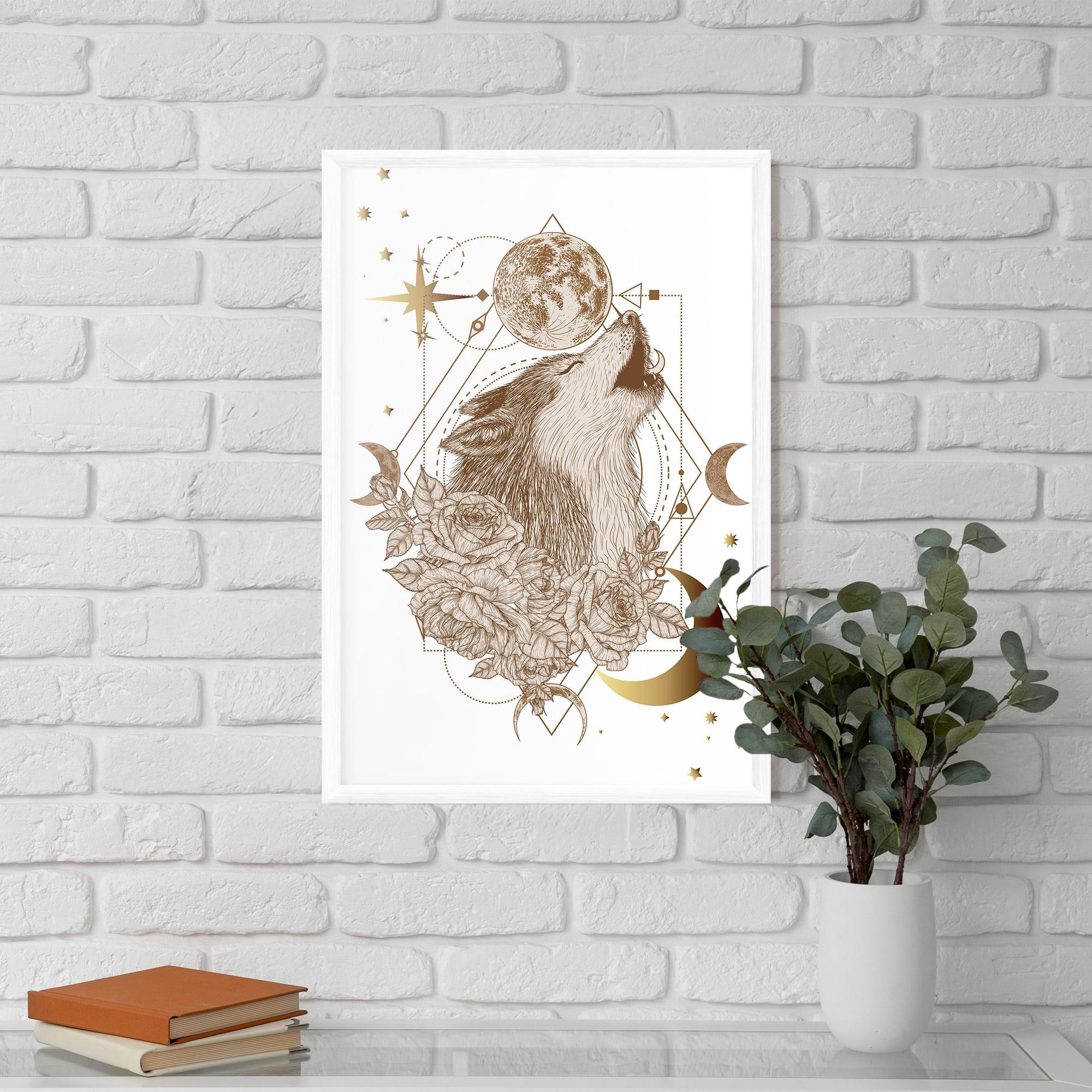 Keretezett Poszter Magical Wolf mockup 5