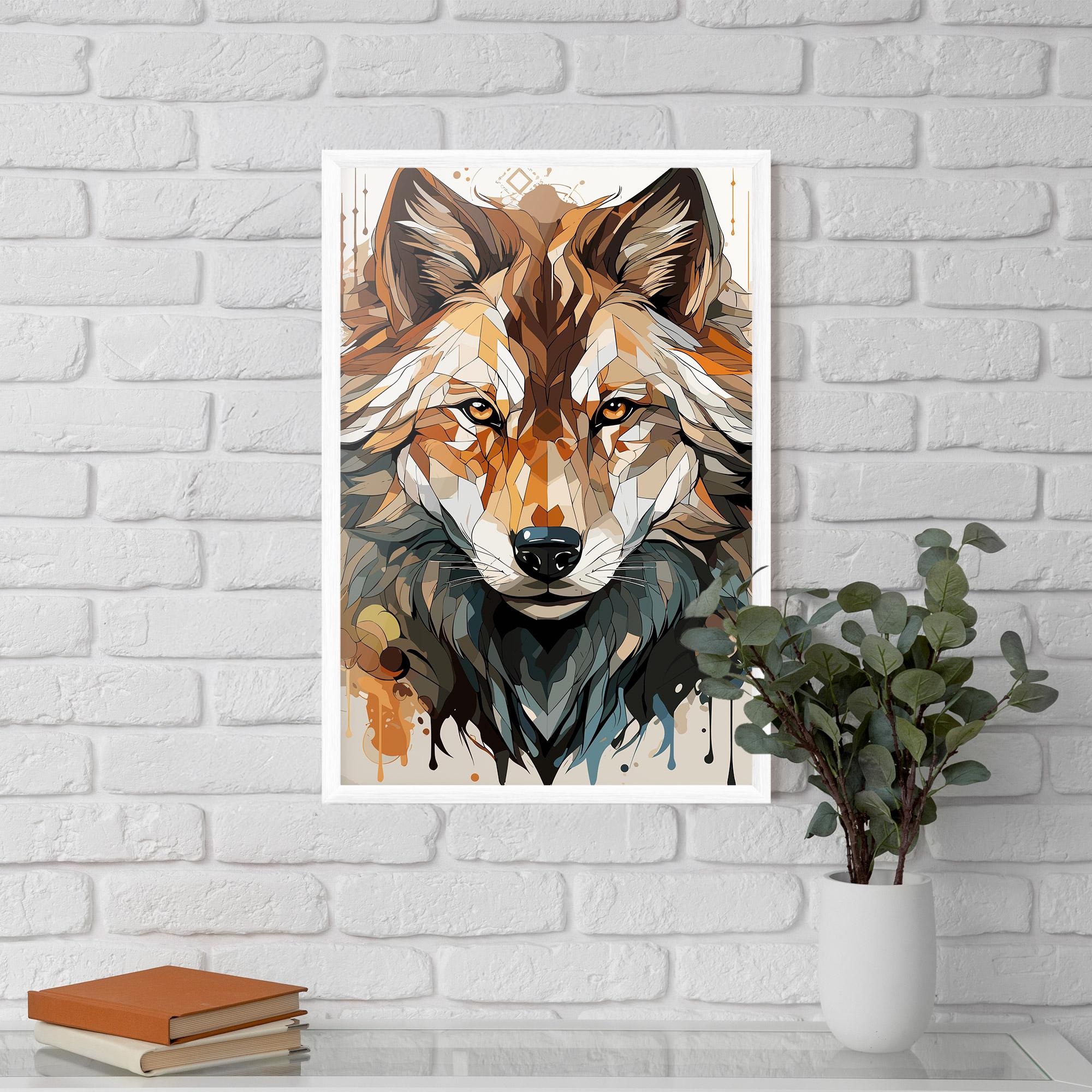 Keretezett Poszter Pretty Orange Wolf mockup 5