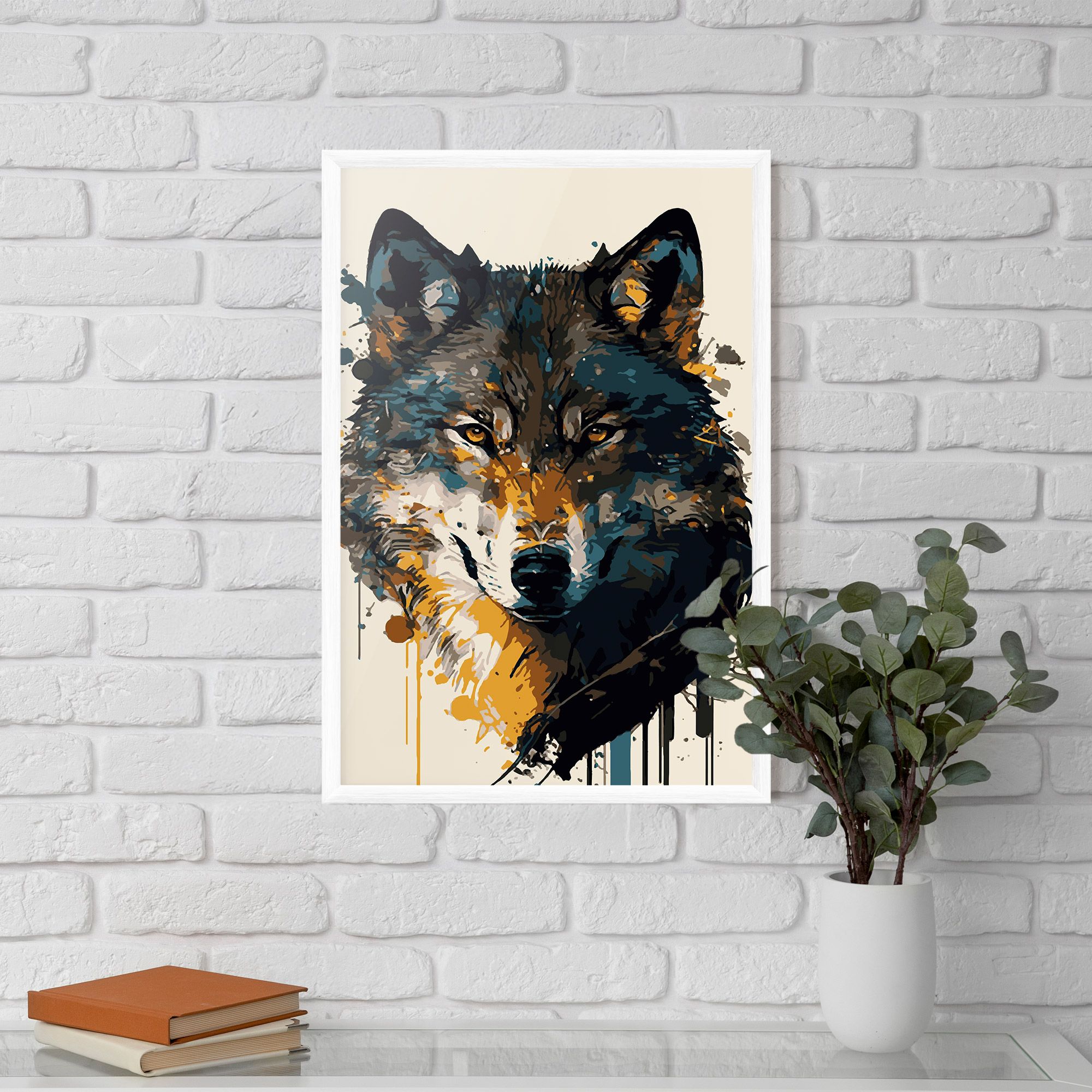 Wolf Head Art mockup 5