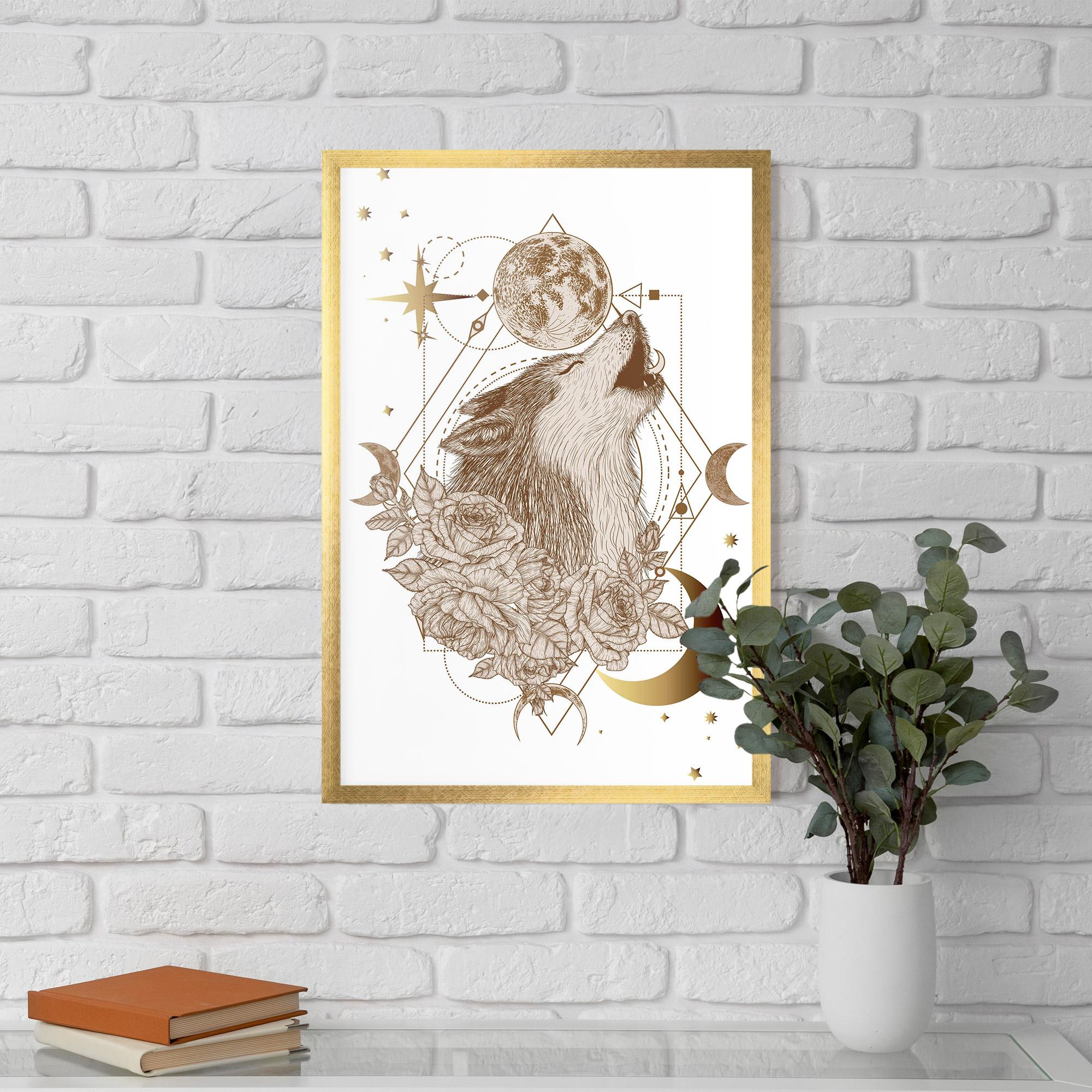 Keretezett Poszter Magical Wolf mockup 5