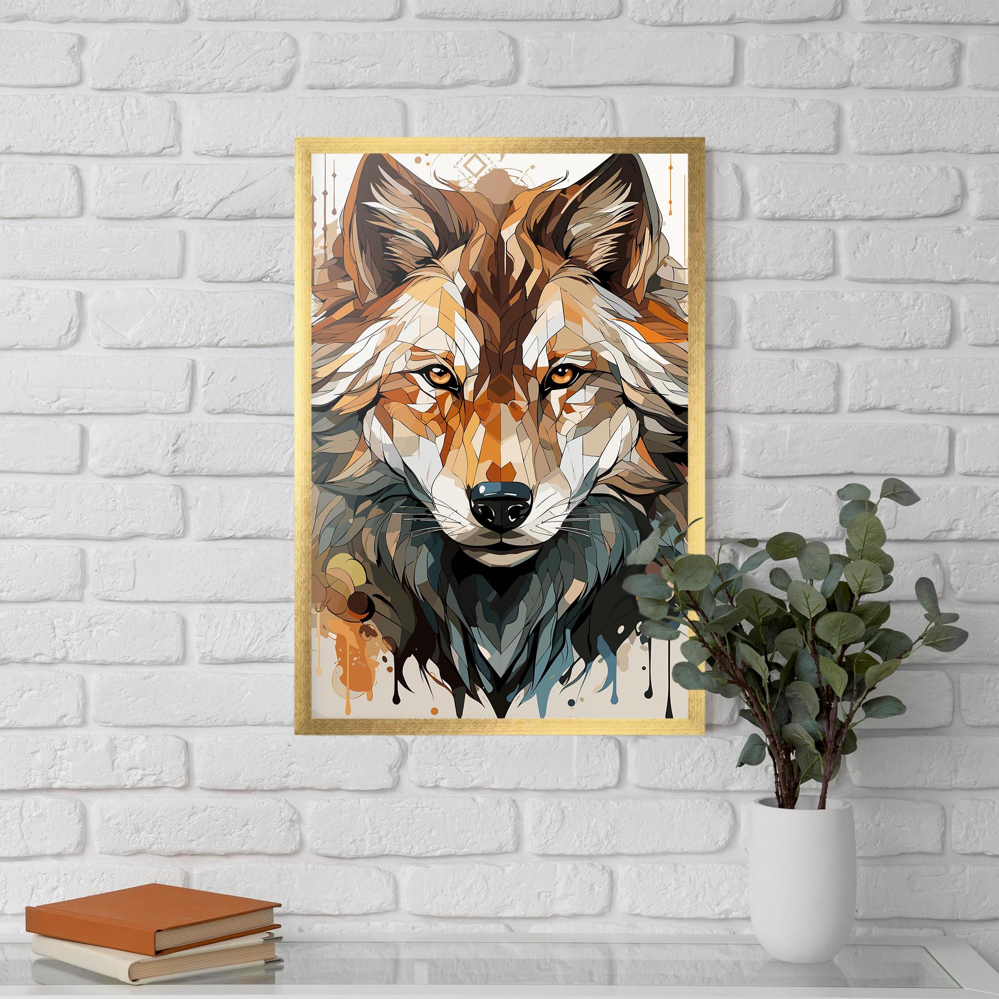 Keretezett Poszter Pretty Orange Wolf mockup 5