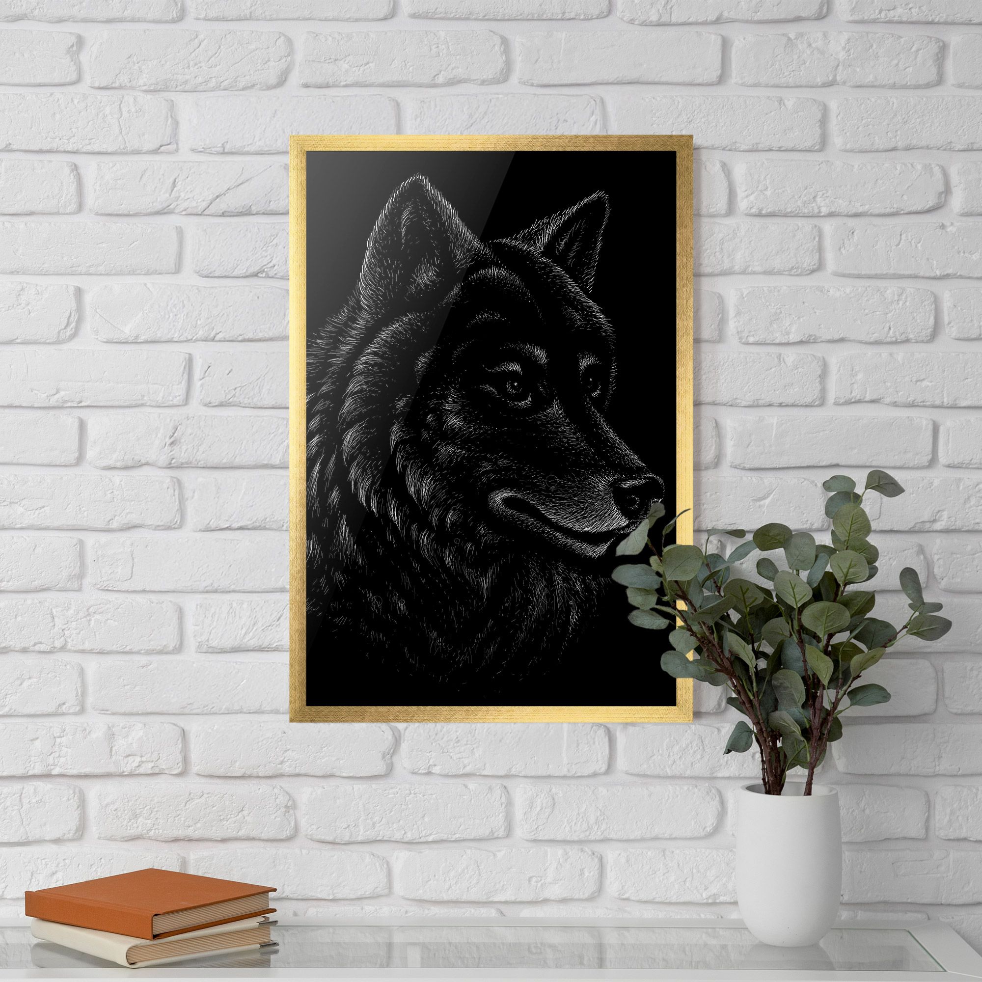 Wolf Shillouette Head mockup 5