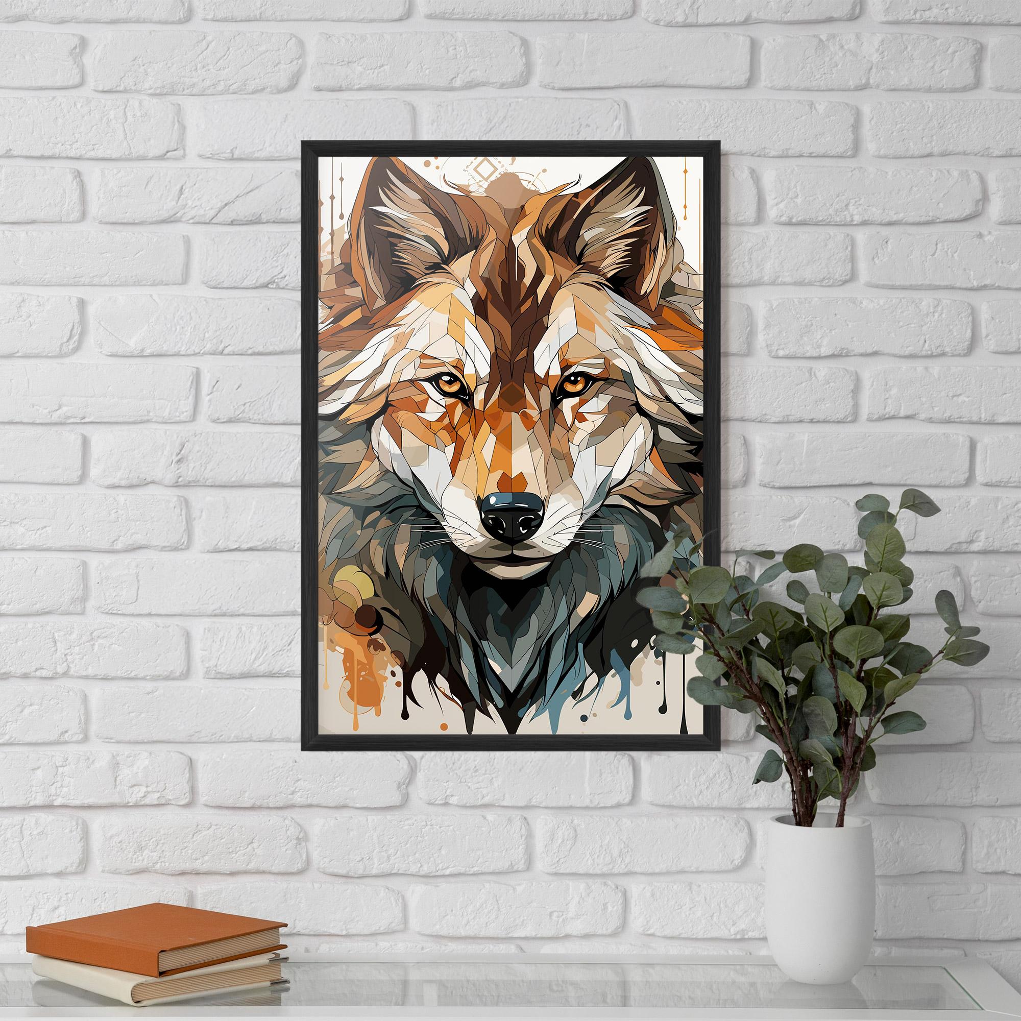 Keretezett Poszter Pretty Orange Wolf mockup 5