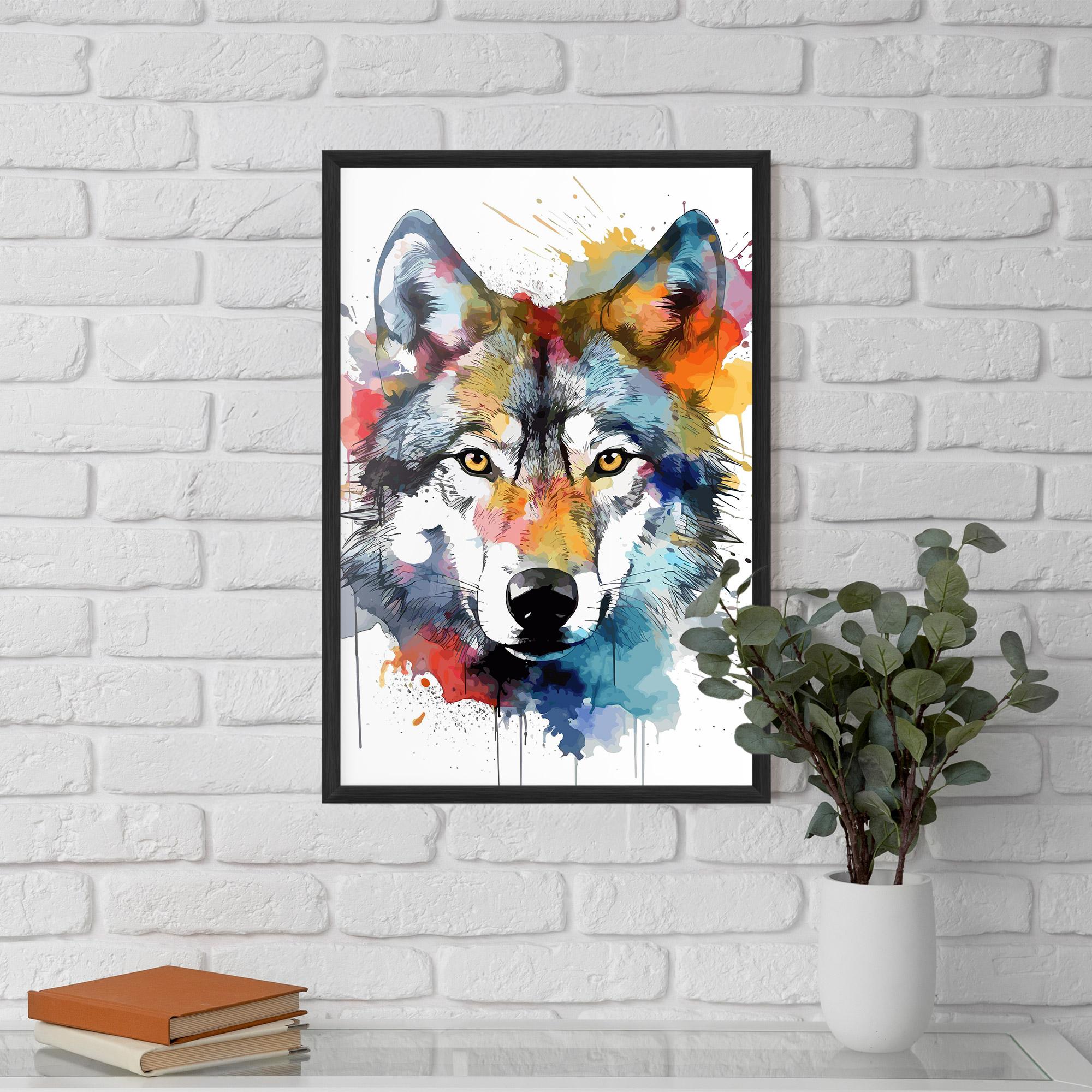 Keretezett Poszter Wolf Art mockup 5