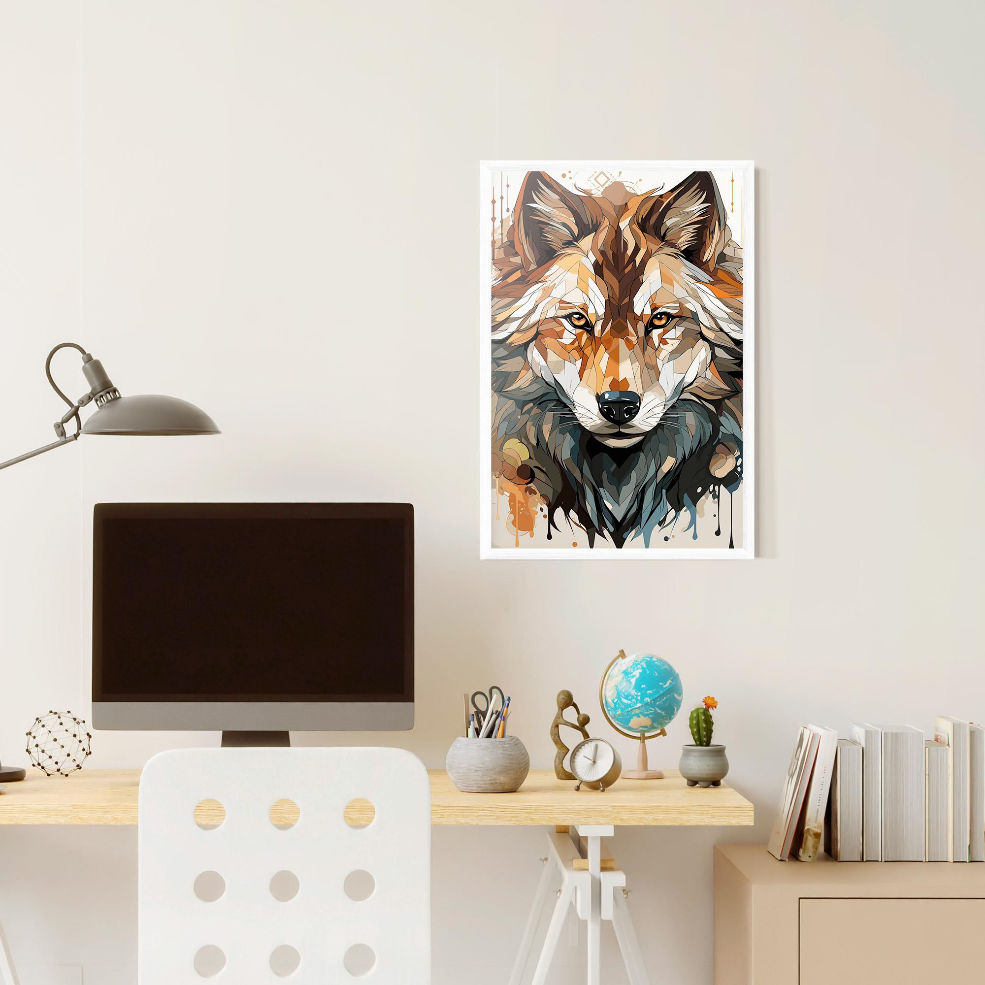 Keretezett Poszter Pretty Orange Wolf mockup 6