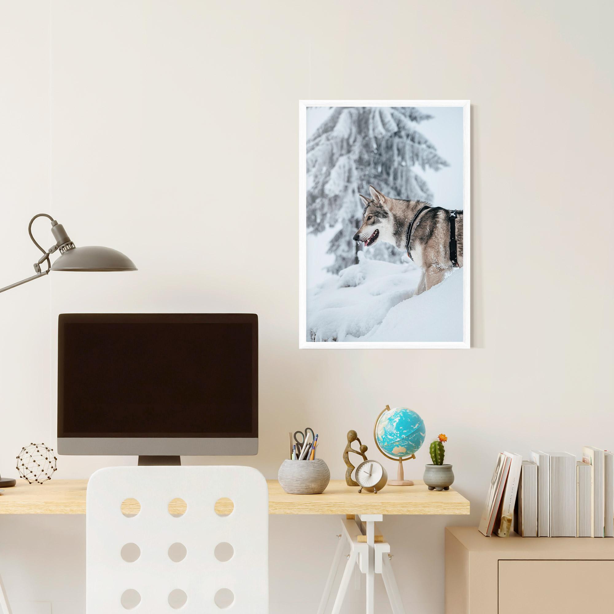 Keretezett Poszter Snow Wolf mockup 6
