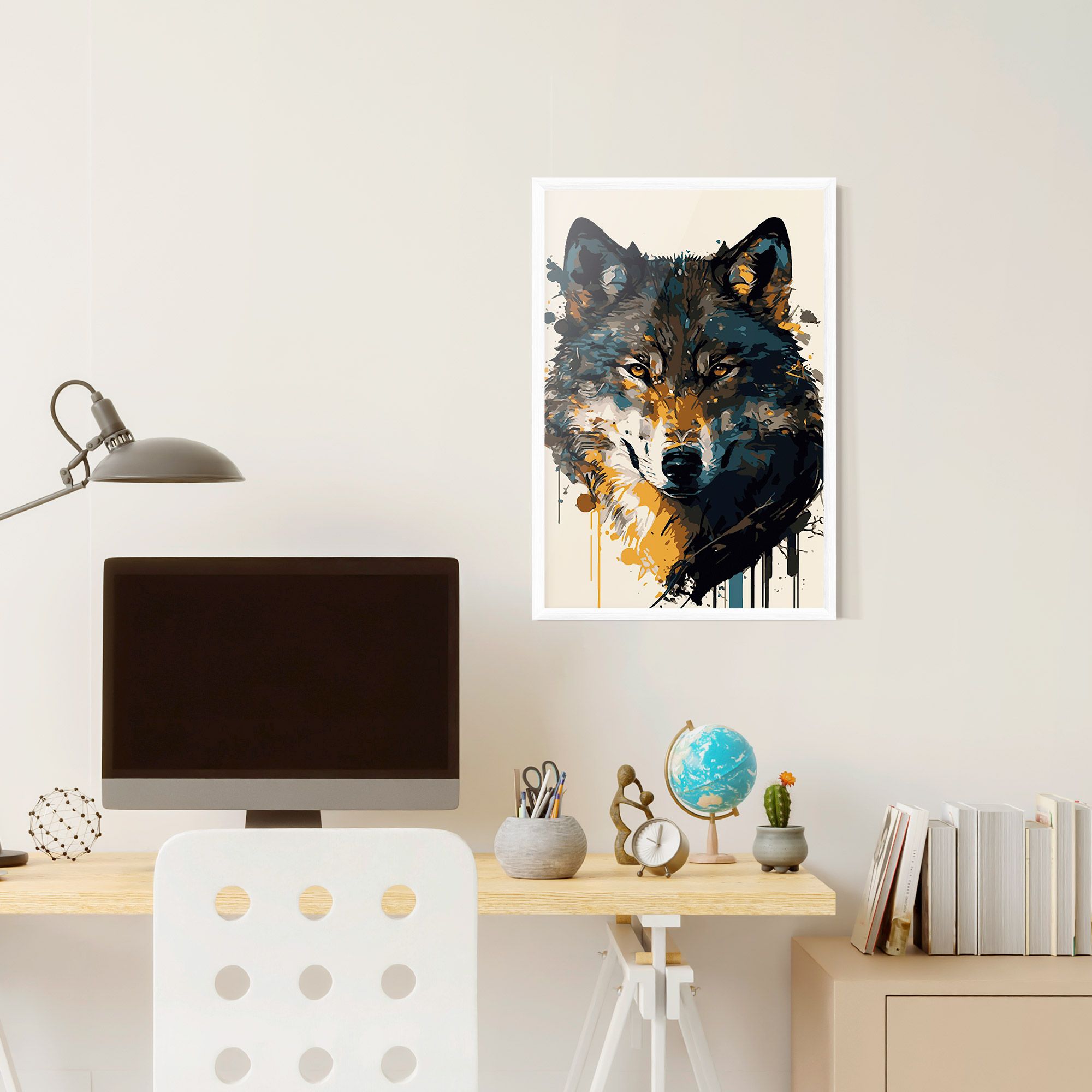 Wolf Head Art mockup 6