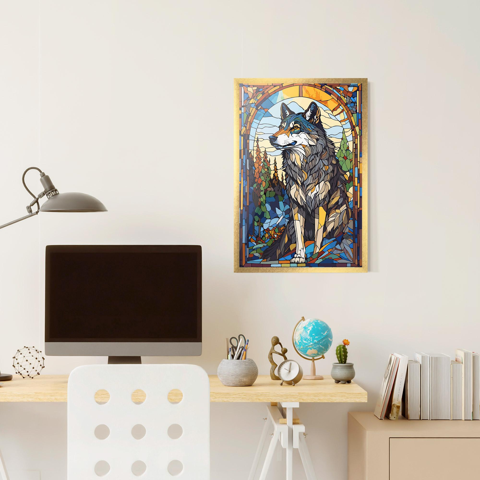 Keretezett Poszter Glass Wolf mockup 6