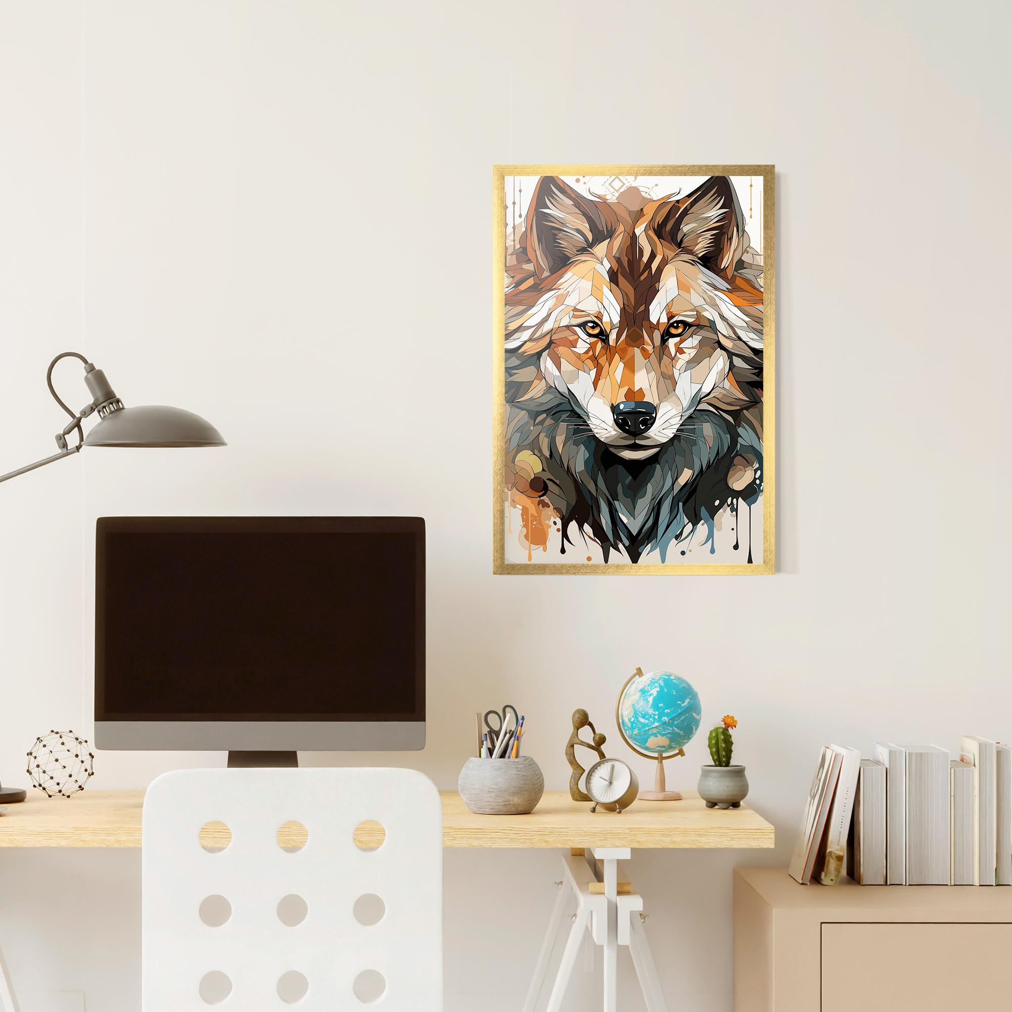 Keretezett Poszter Pretty Orange Wolf mockup 6