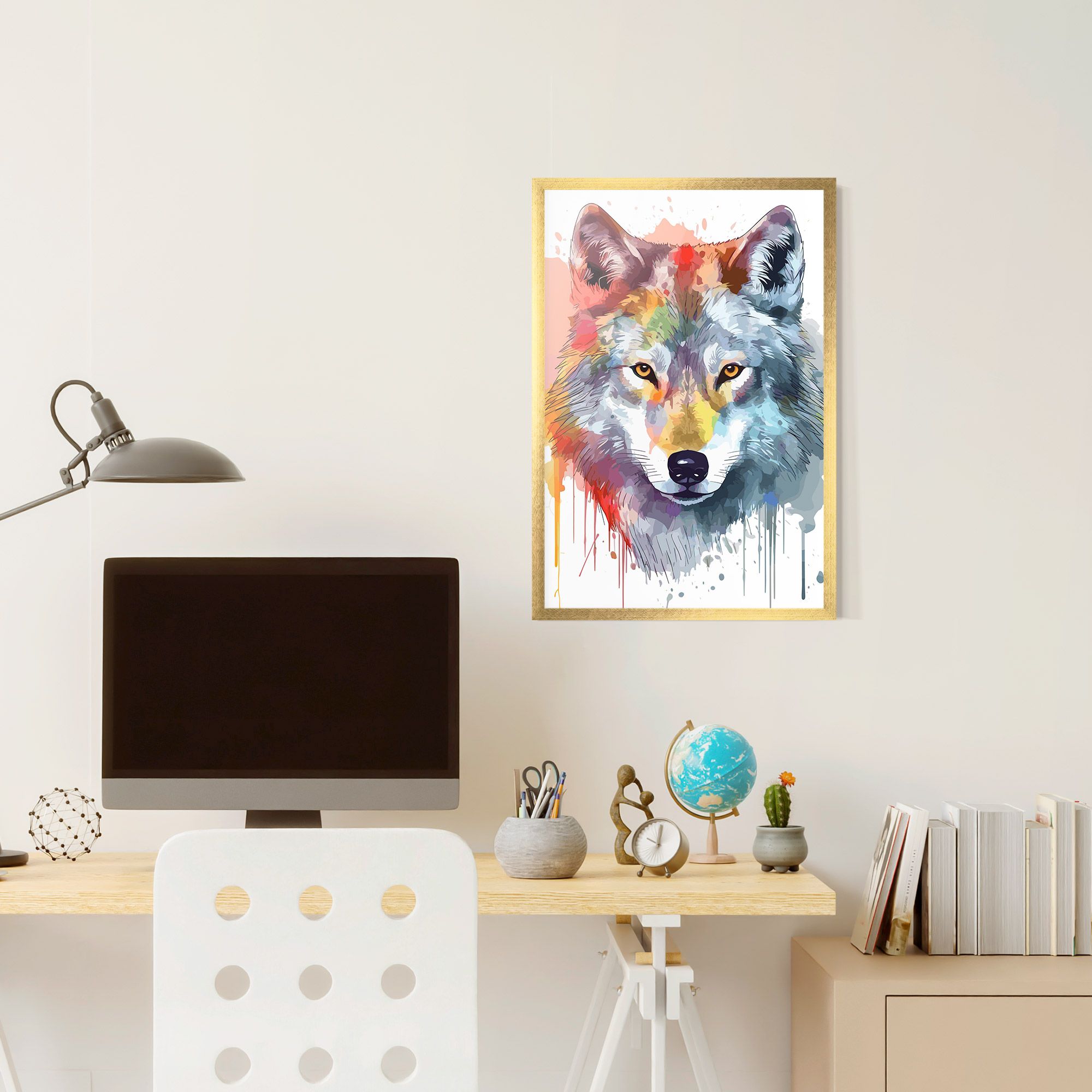 Watercolor Wolf mockup 6