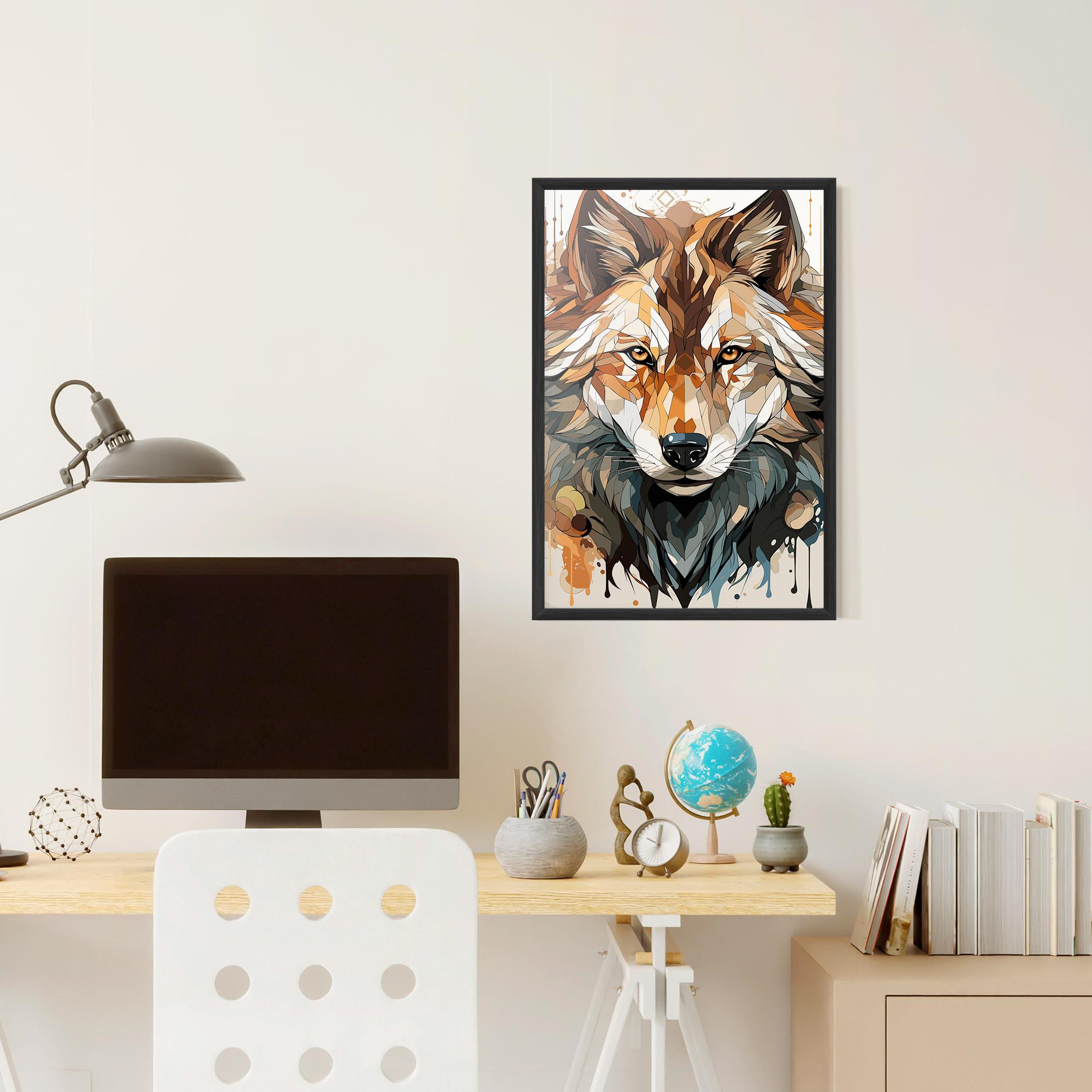 Keretezett Poszter Pretty Orange Wolf mockup 6