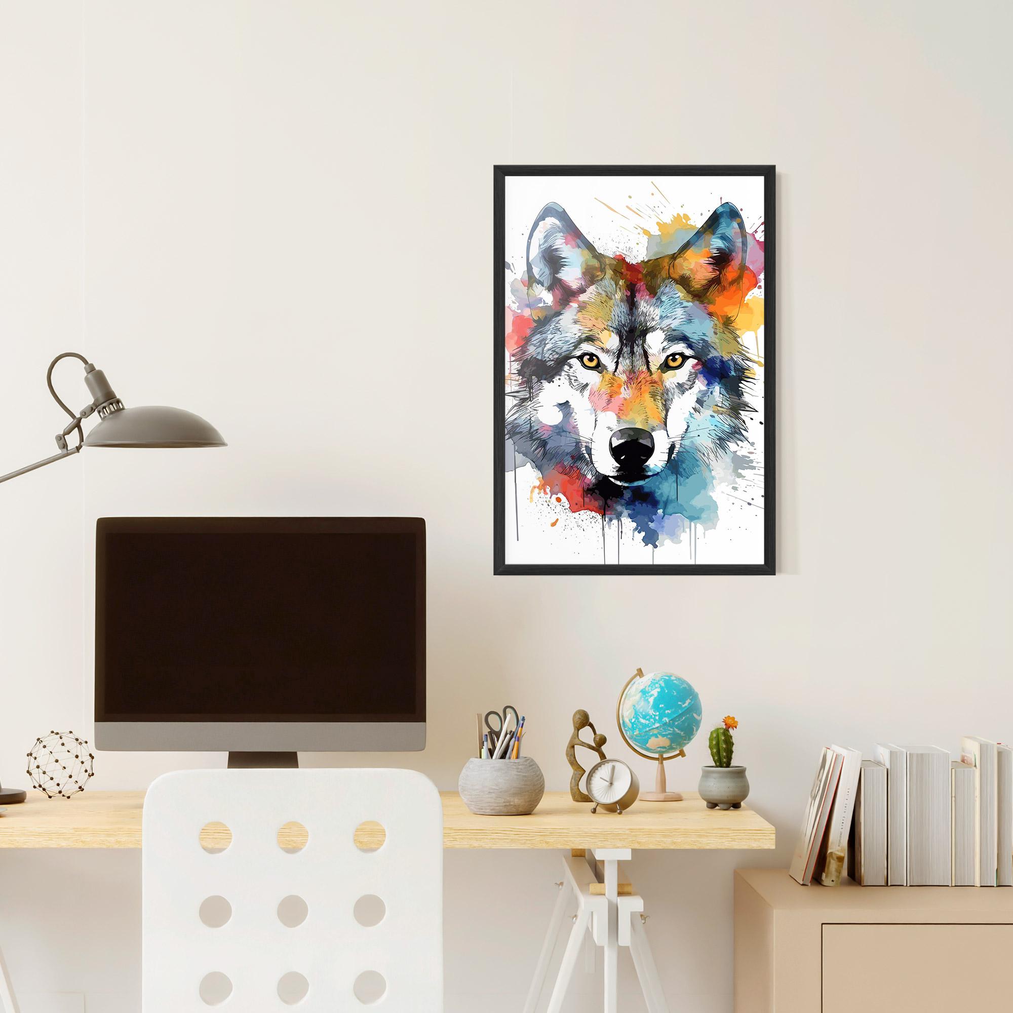 Keretezett Poszter Wolf Art mockup 6