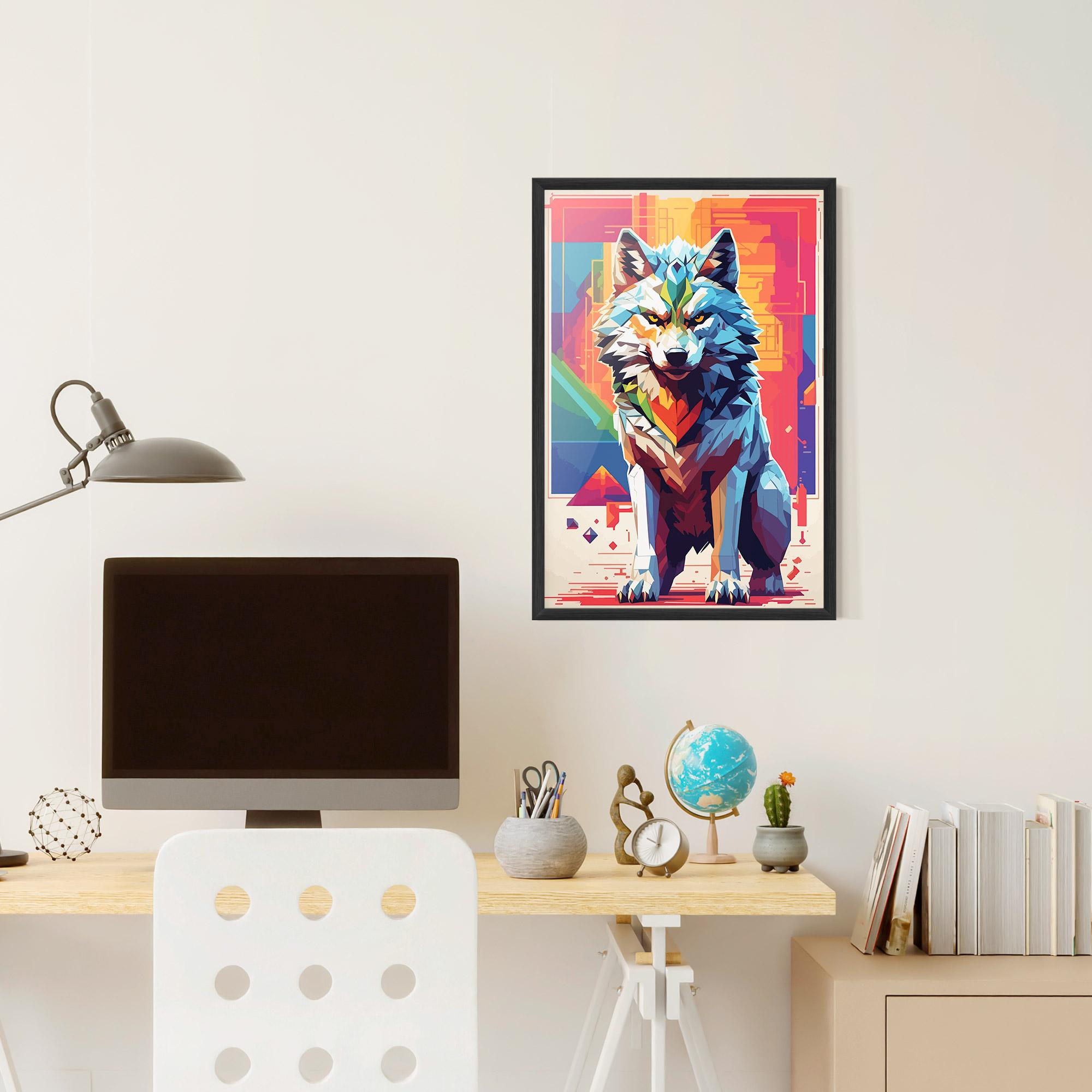 Keretezett Poszter Wolf Character mockup 6