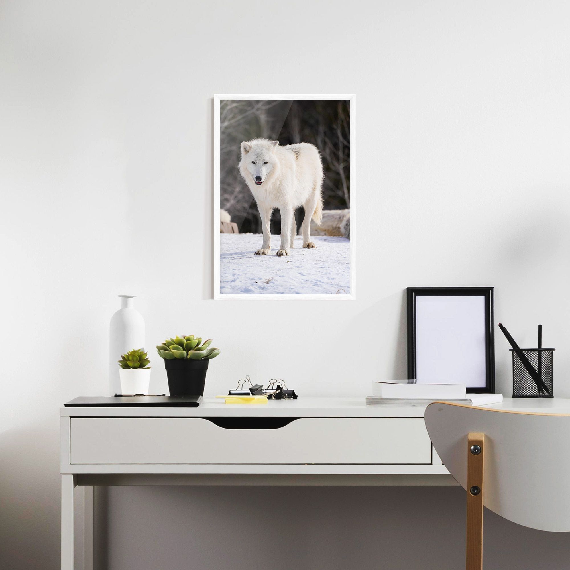 Beautiful White Wolf mockup 7