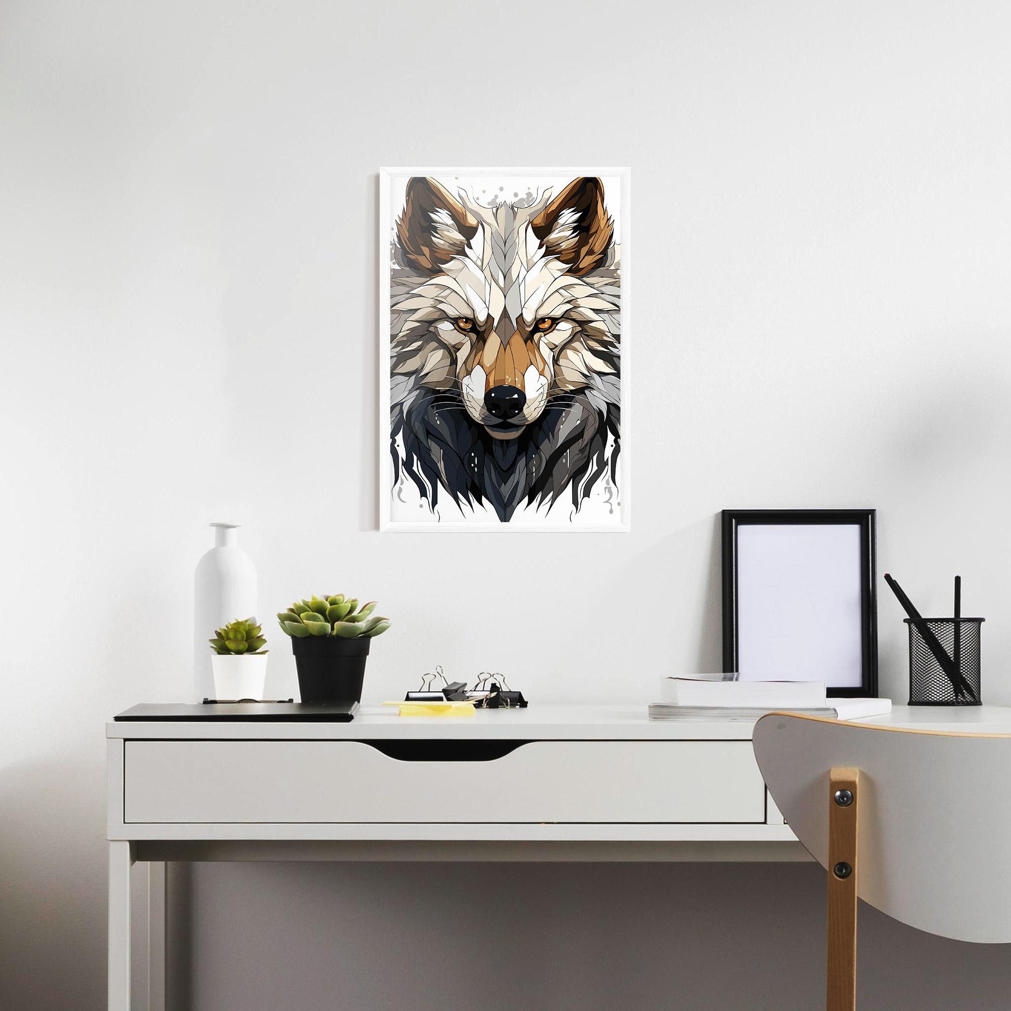 Keretezett Poszter Brown Wolf mockup 7