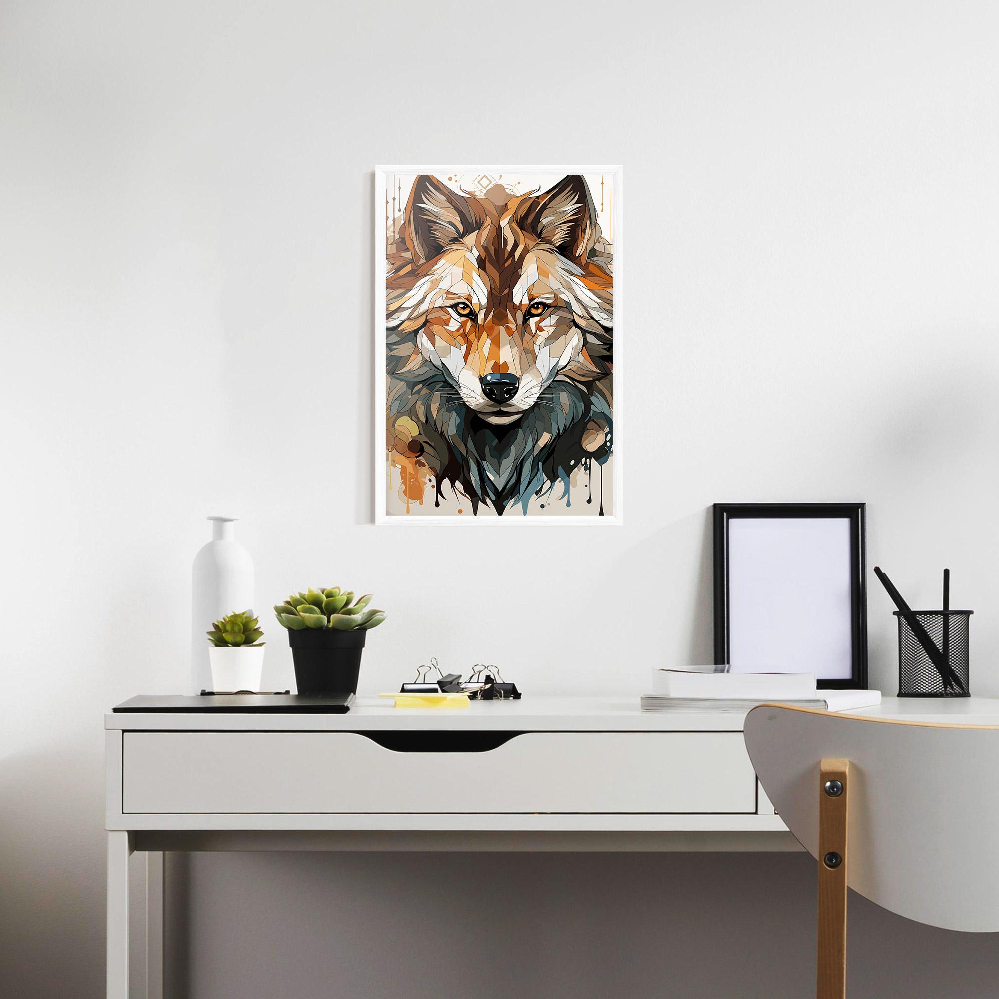 Keretezett Poszter Pretty Orange Wolf mockup 7