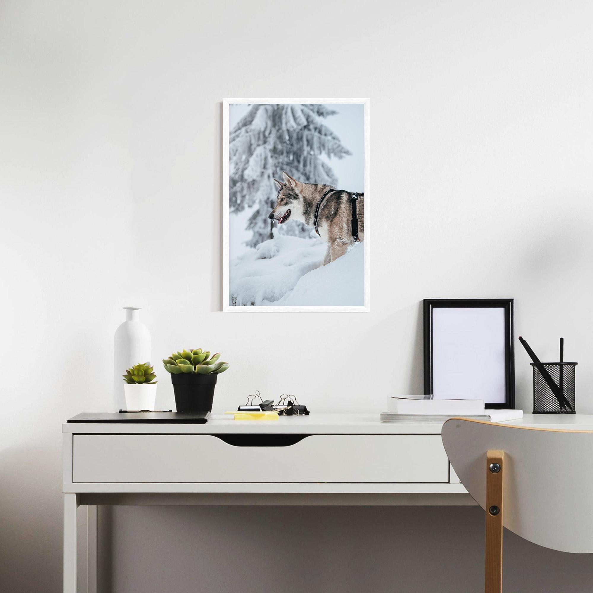 Keretezett Poszter Snow Wolf mockup 7