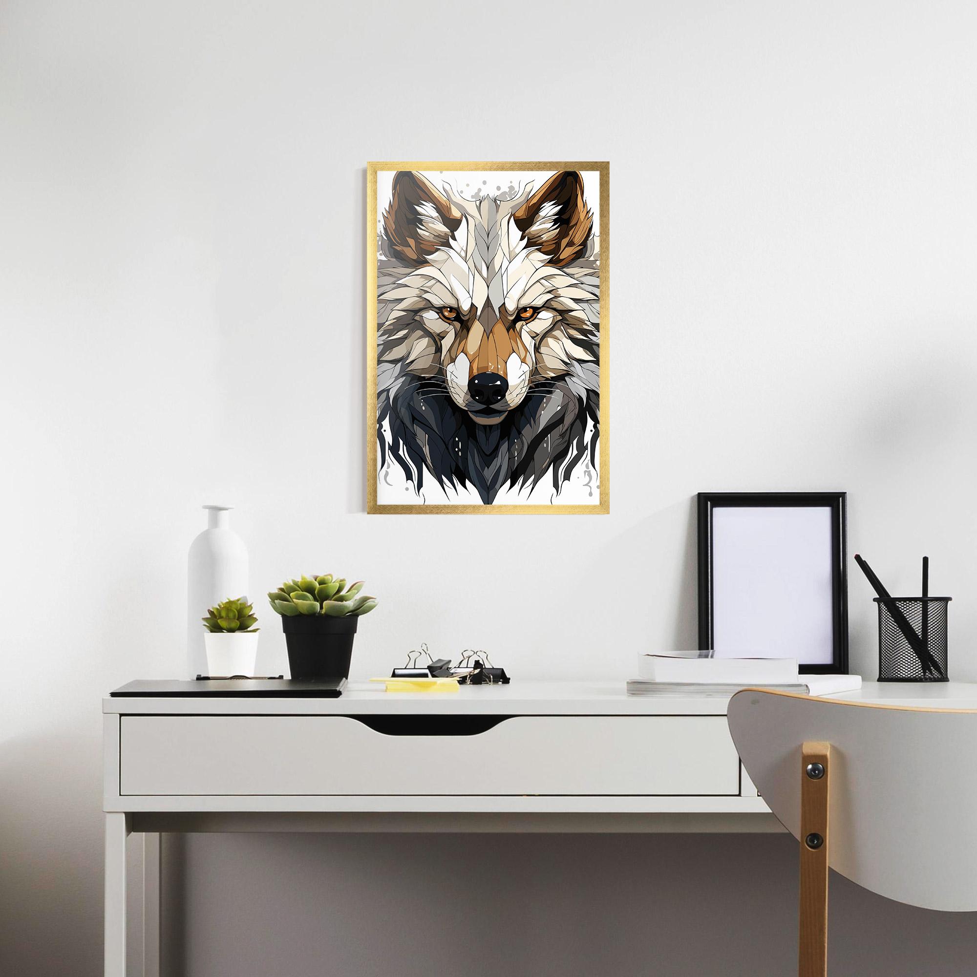 Keretezett Poszter Brown Wolf mockup 7