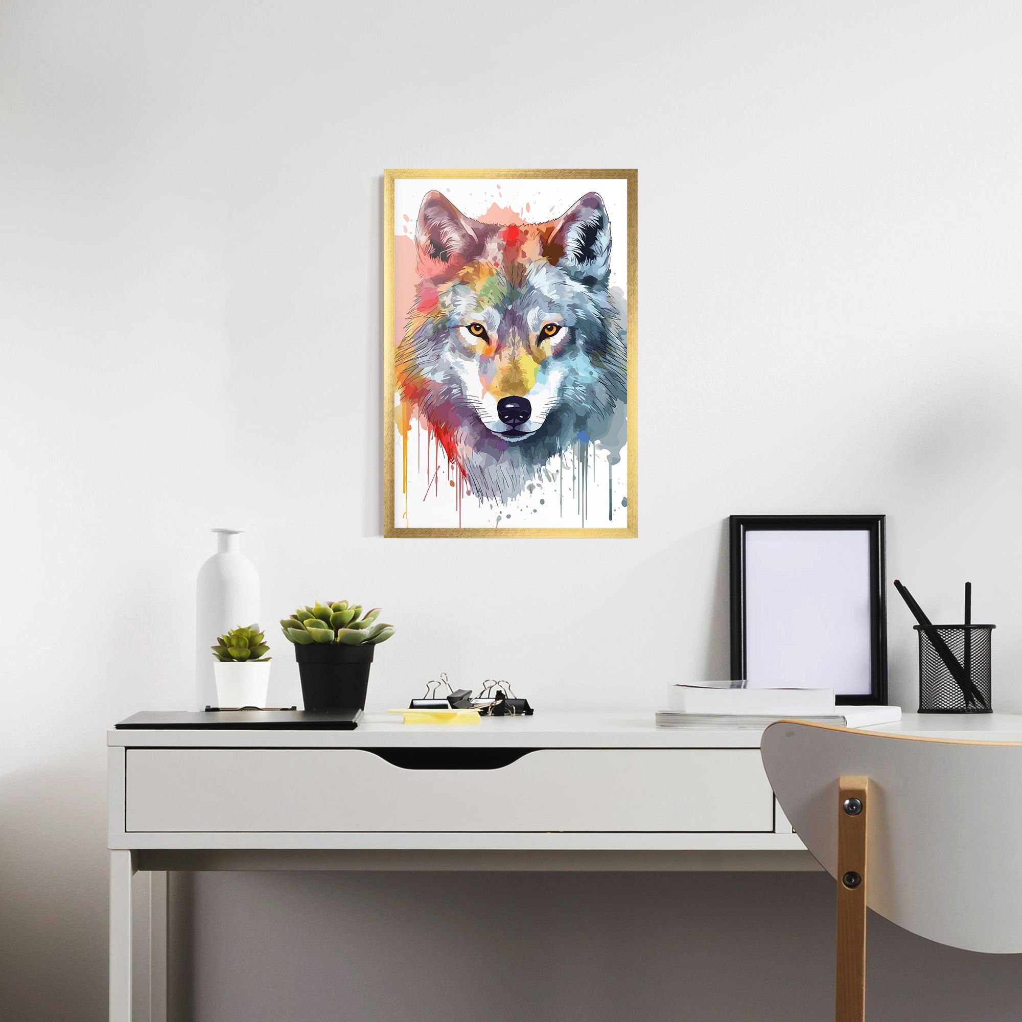 Watercolor Wolf mockup 7