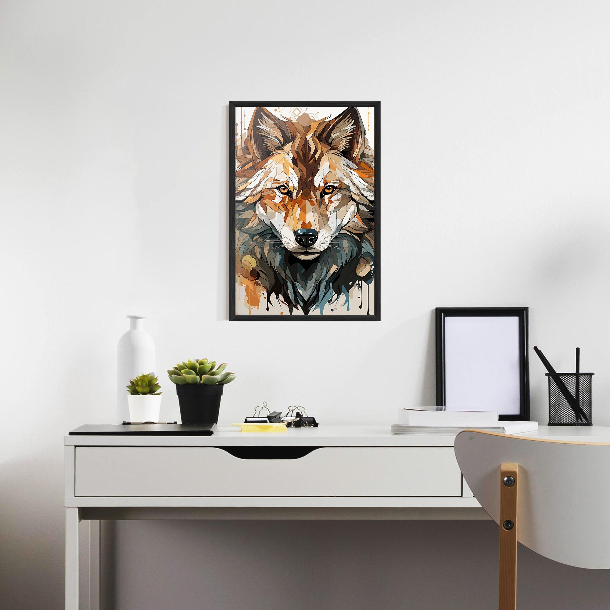 Keretezett Poszter Pretty Orange Wolf mockup 7