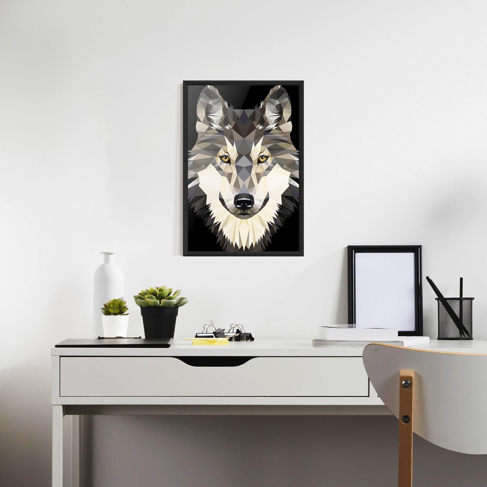 Keretezett Poszter Pretty Wolf Head mockup 7