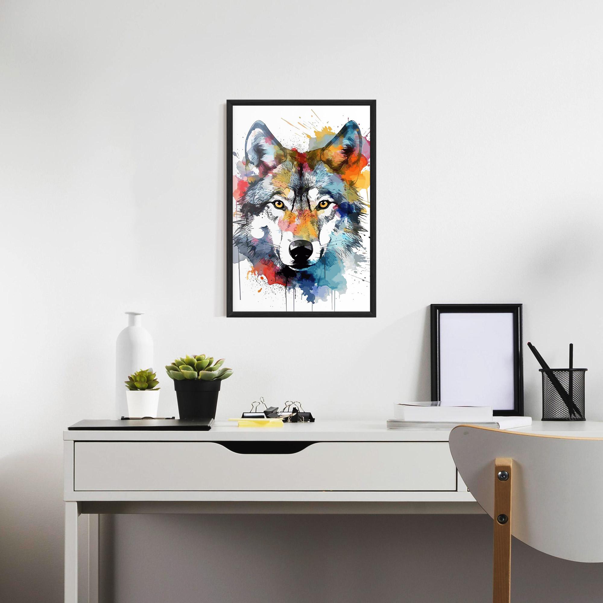 Keretezett Poszter Wolf Art mockup 7