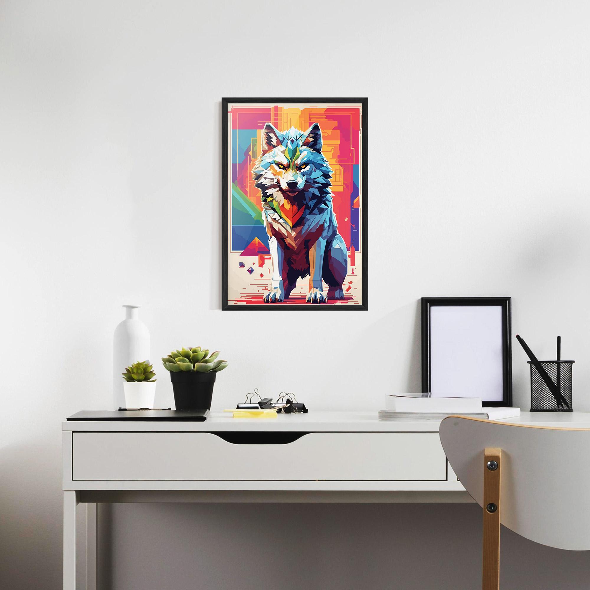 Keretezett Poszter Wolf Character mockup 7