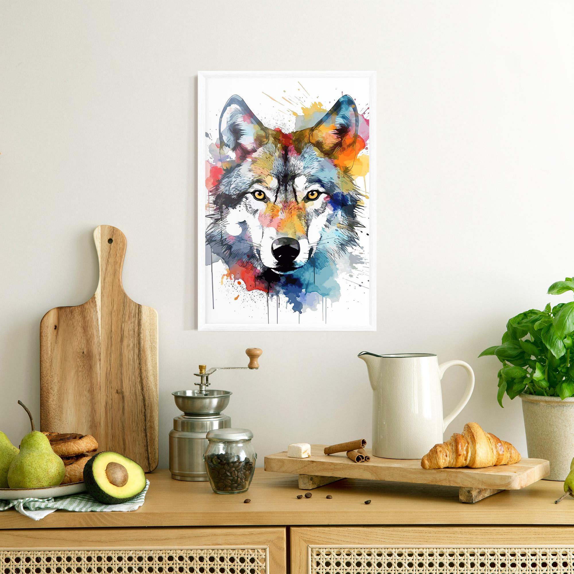 Keretezett Poszter Wolf Art mockup 8