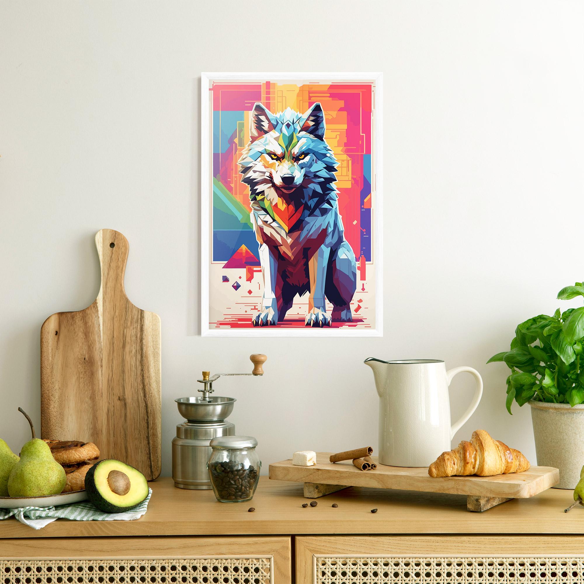 Keretezett Poszter Wolf Character mockup 8