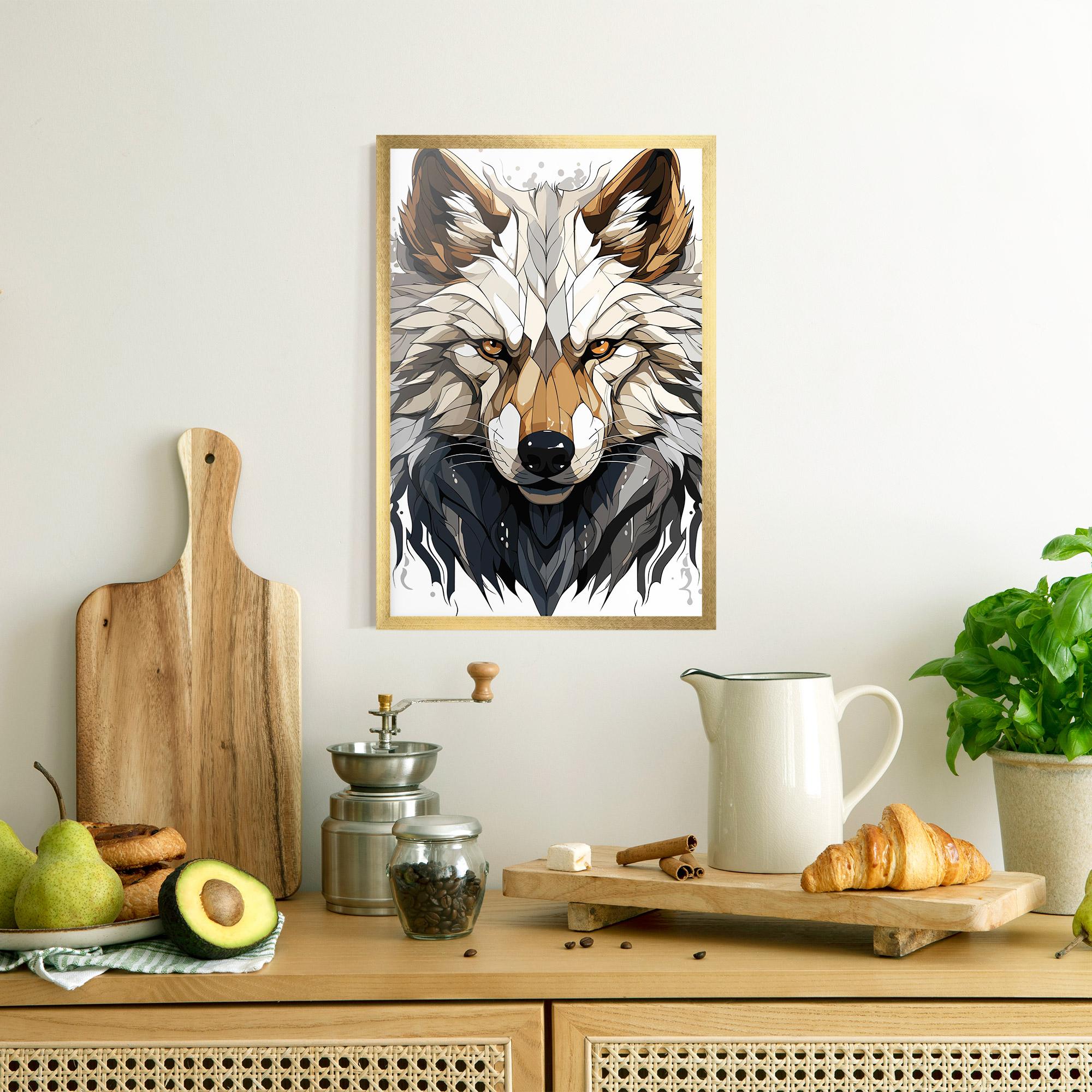 Keretezett Poszter Brown Wolf mockup 8