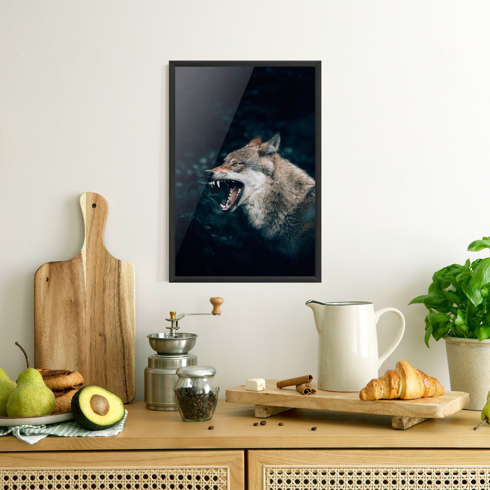 Angry Wolf In The Forest mockup 8