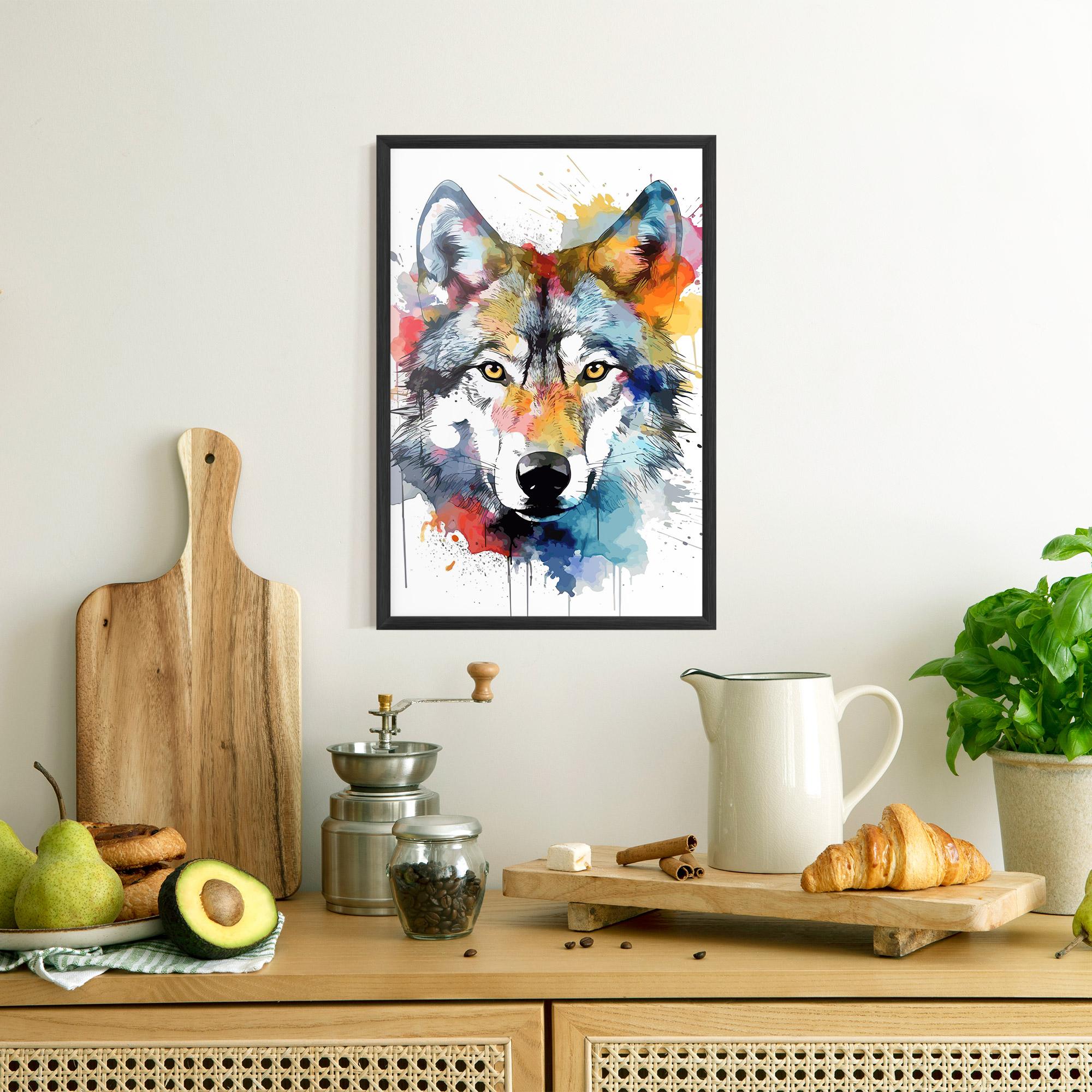 Keretezett Poszter Wolf Art mockup 8