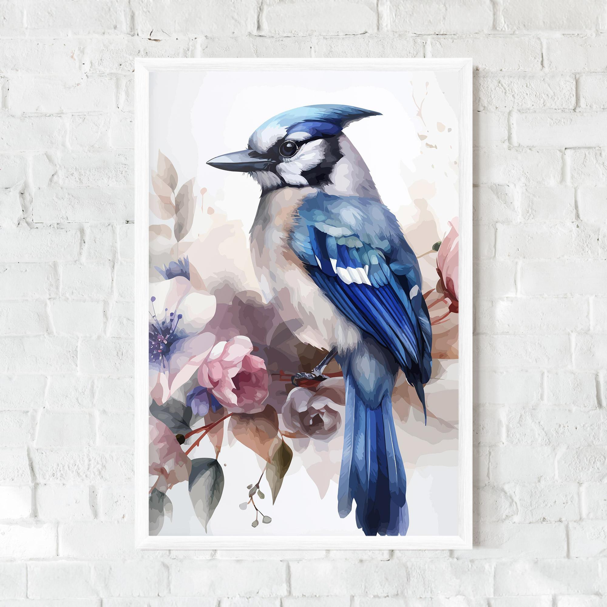 Keretezett Poszter Bird Pretty Blue mockup 0