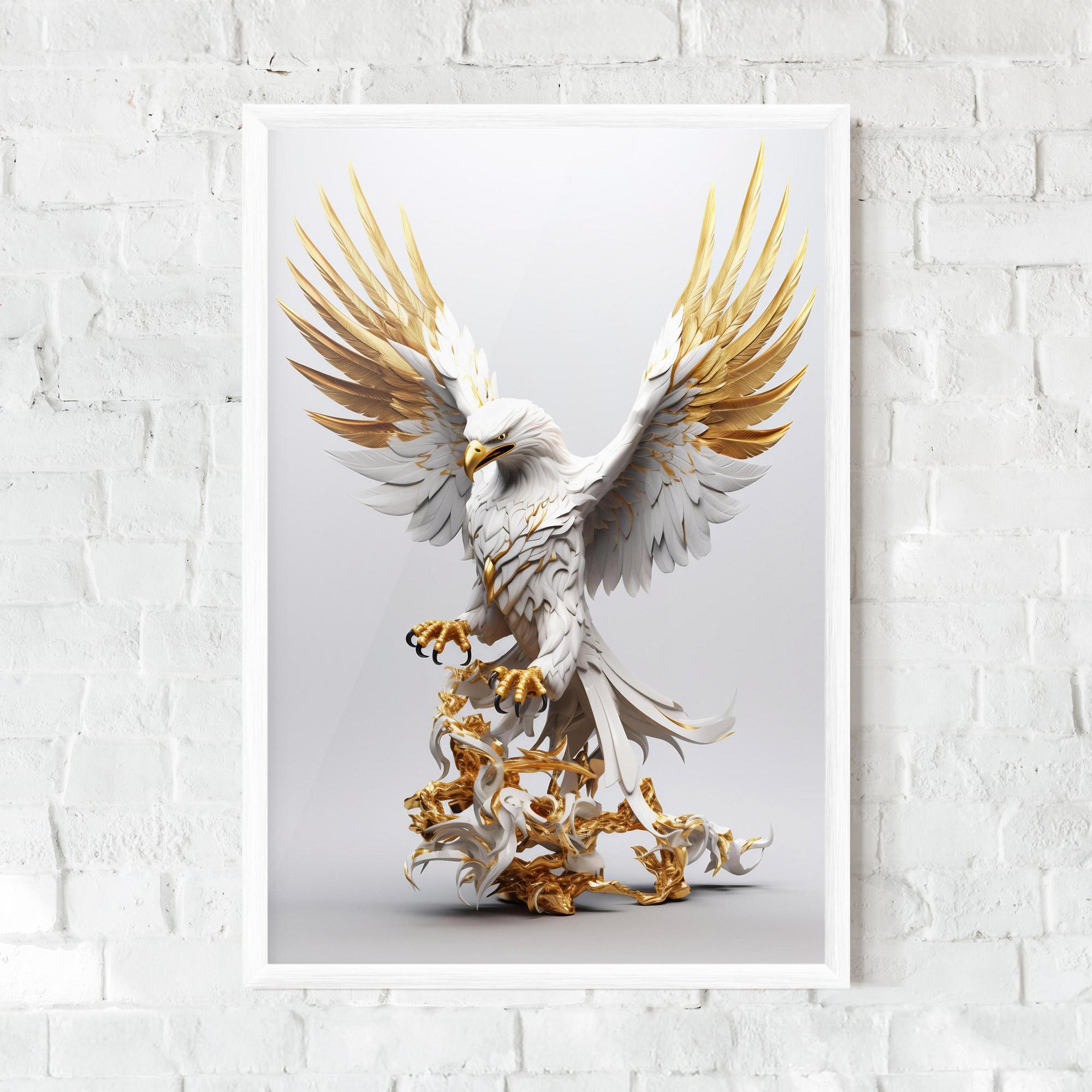 Keretezett Poszter Gold 3d Eagle mockup 0
