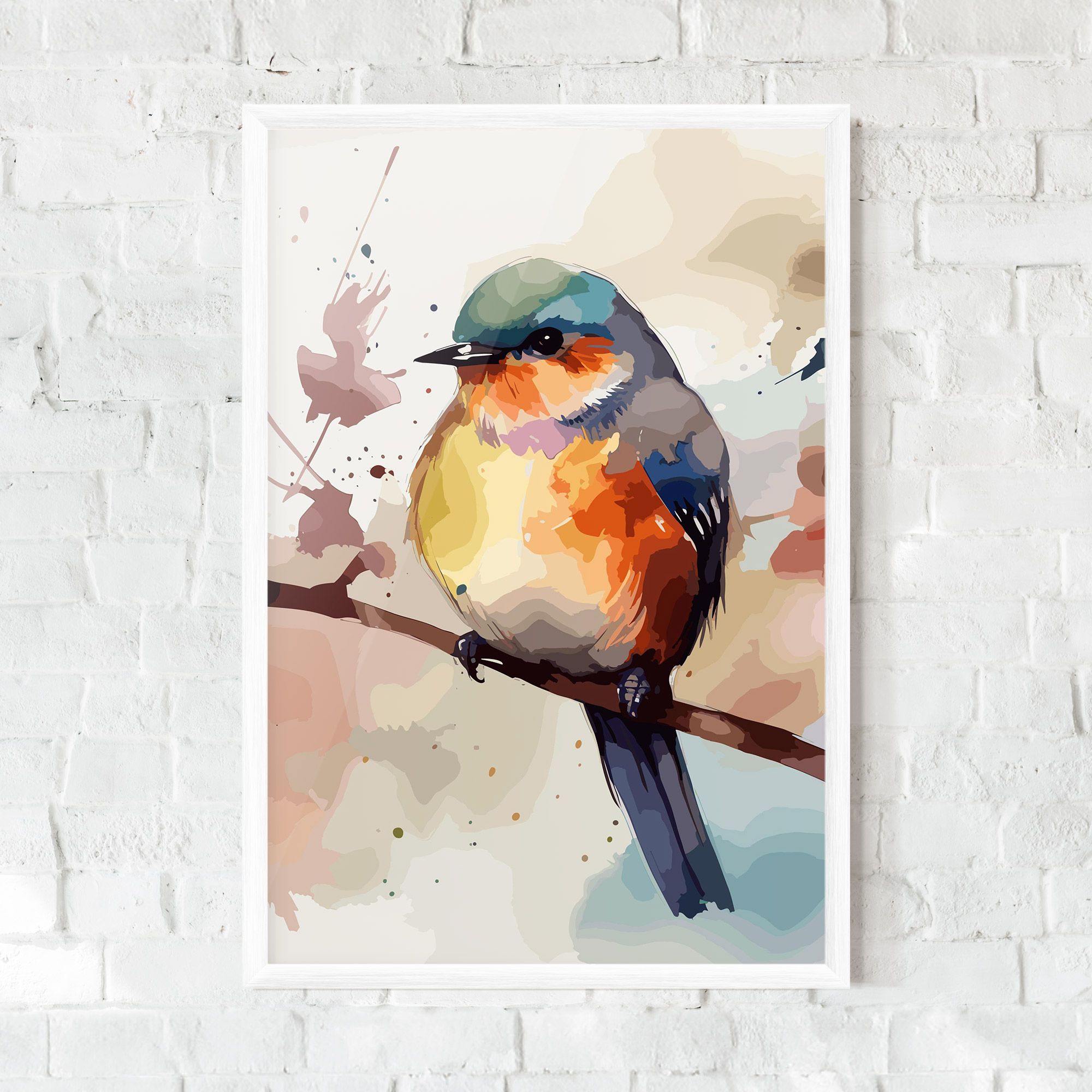 Orange Purple Bird mockup 0