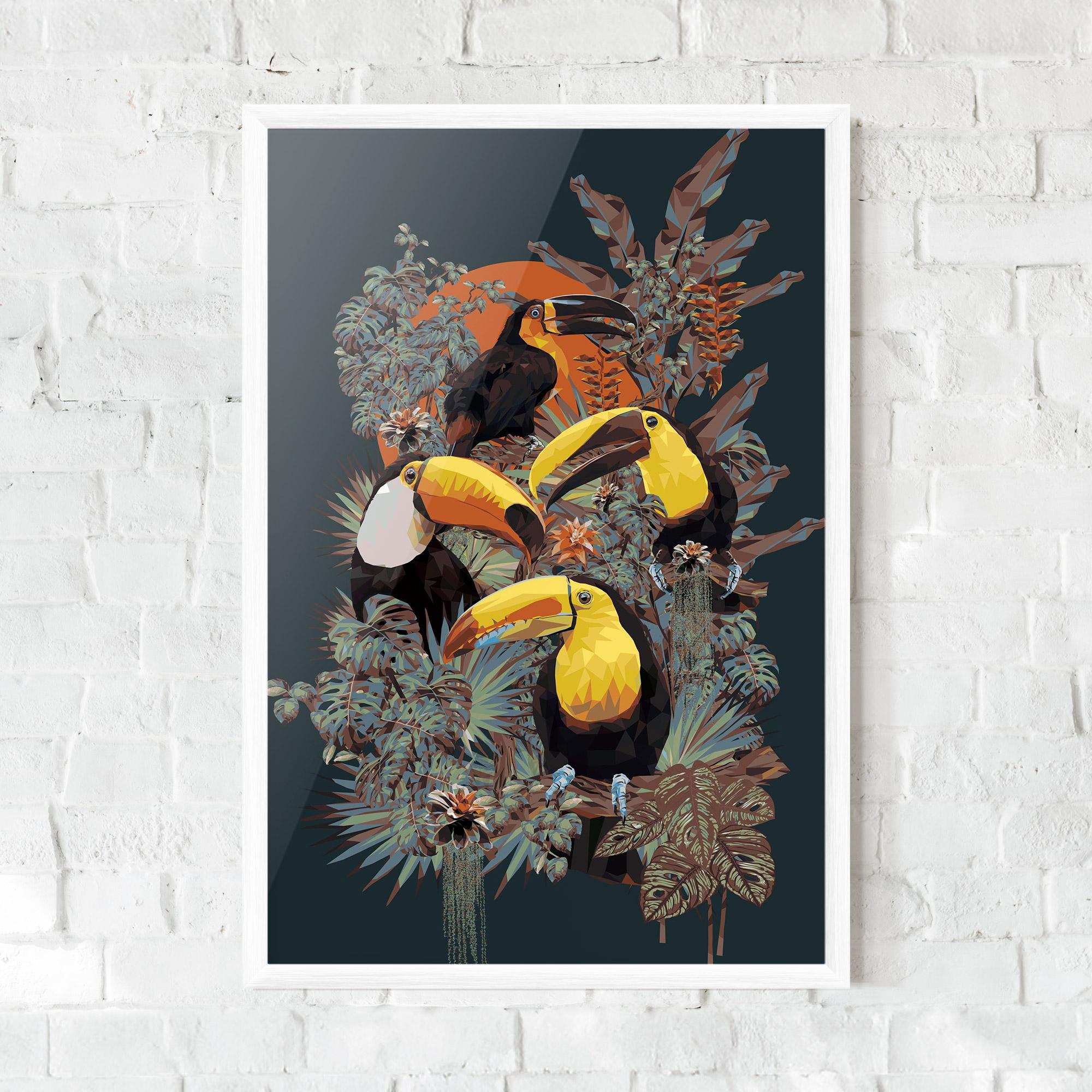 Keretezett Poszter Toucan Birds mockup 0