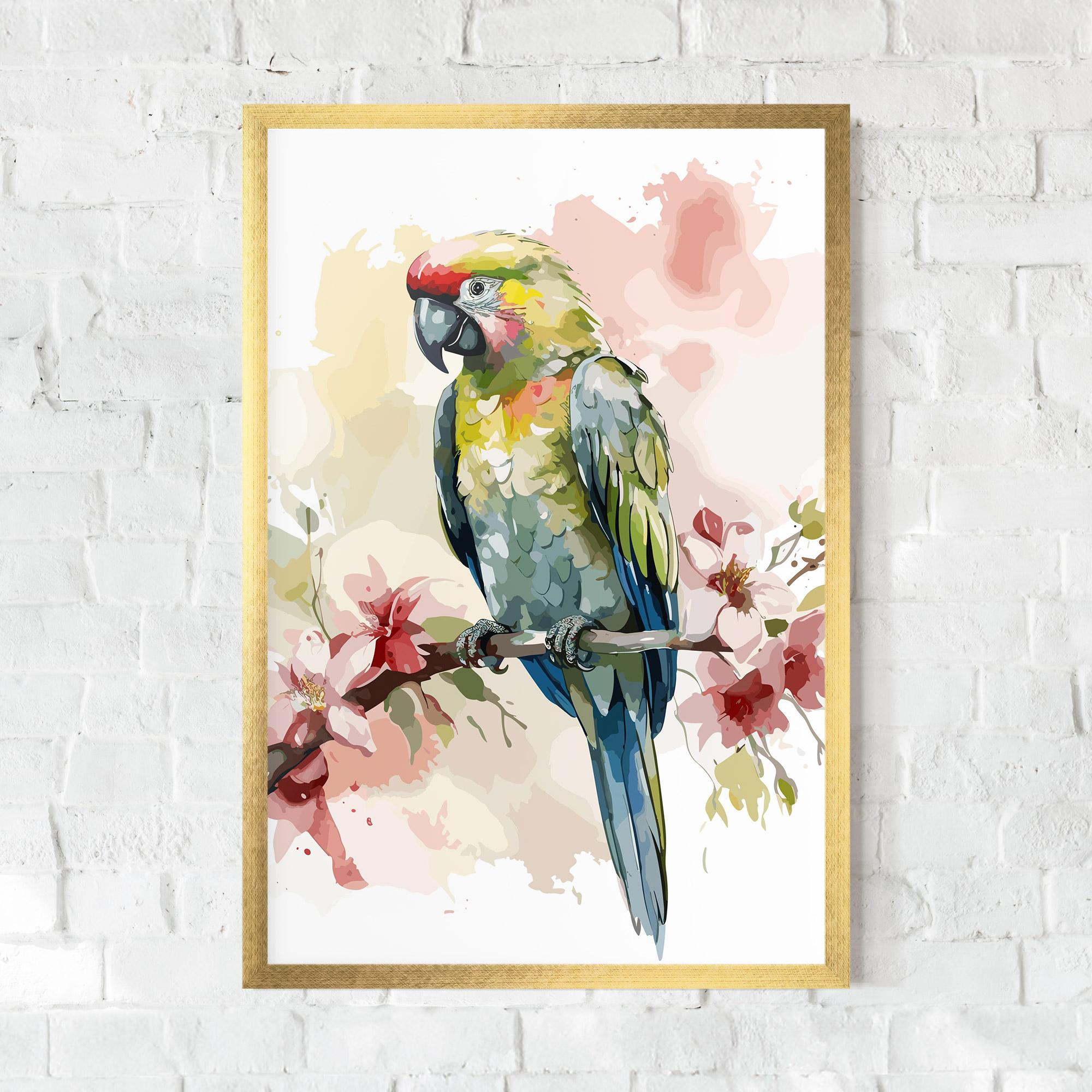 Keretezett Poszter Beautiful Parrot mockup 0