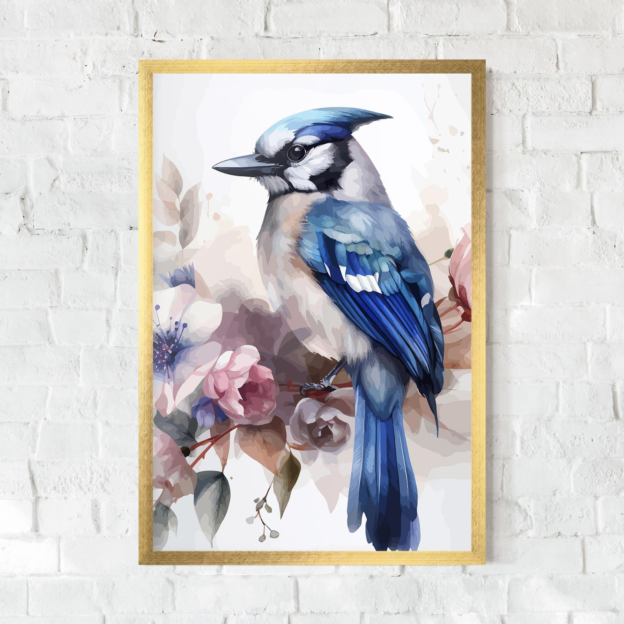 Keretezett Poszter Bird Pretty Blue mockup 0