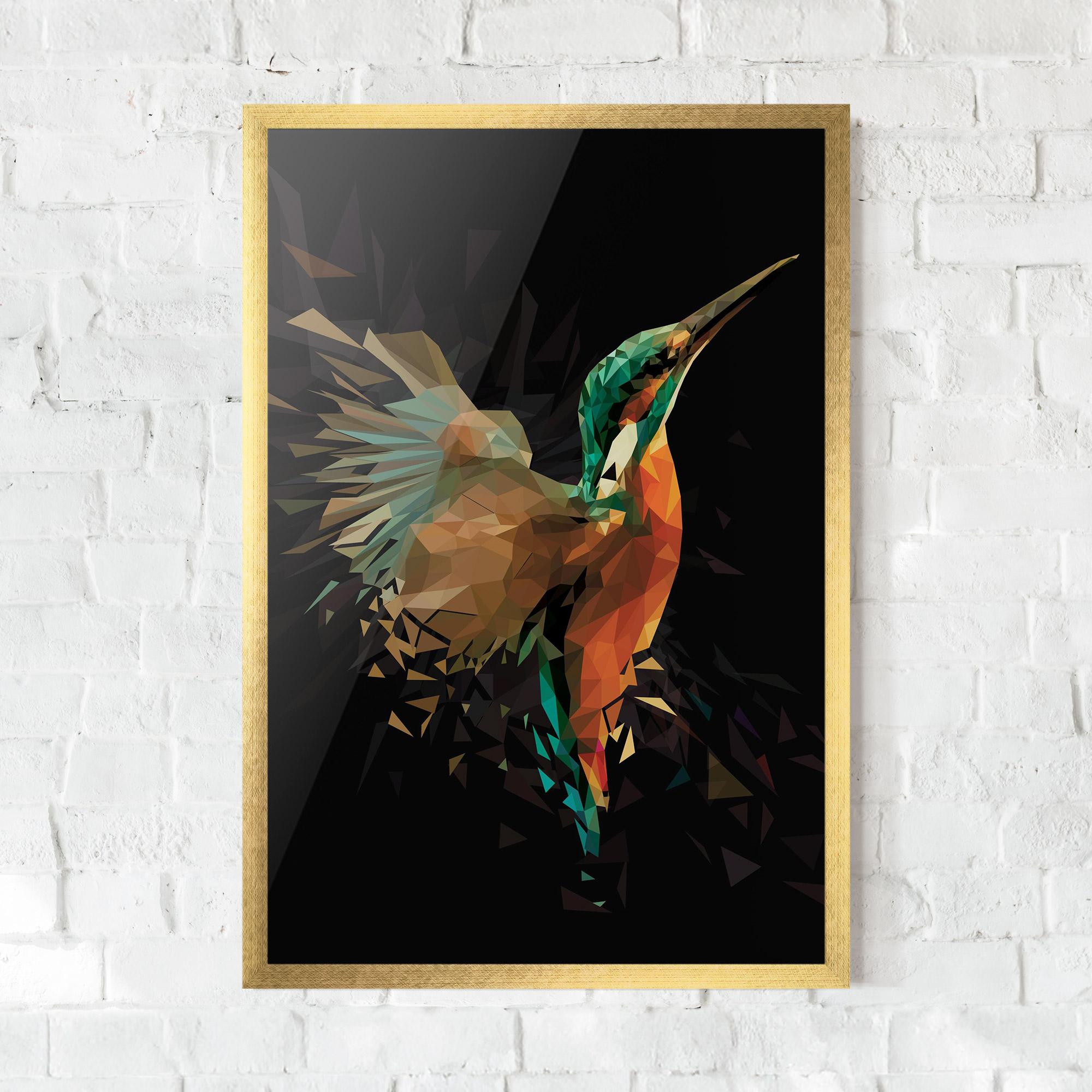 Keretezett Poszter Hummingbird Splash mockup 0