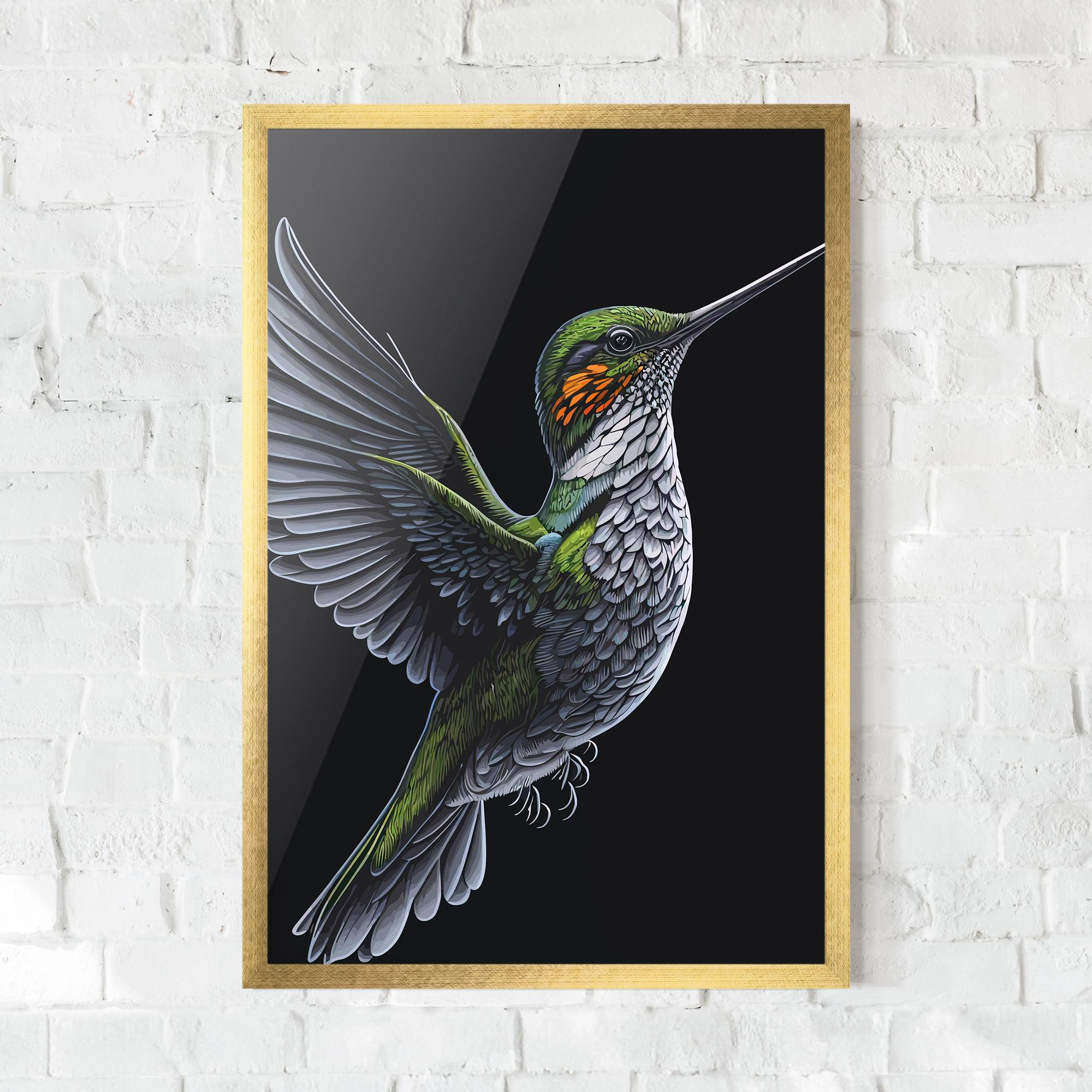 Keretezett Poszter Hummingbird mockup 0