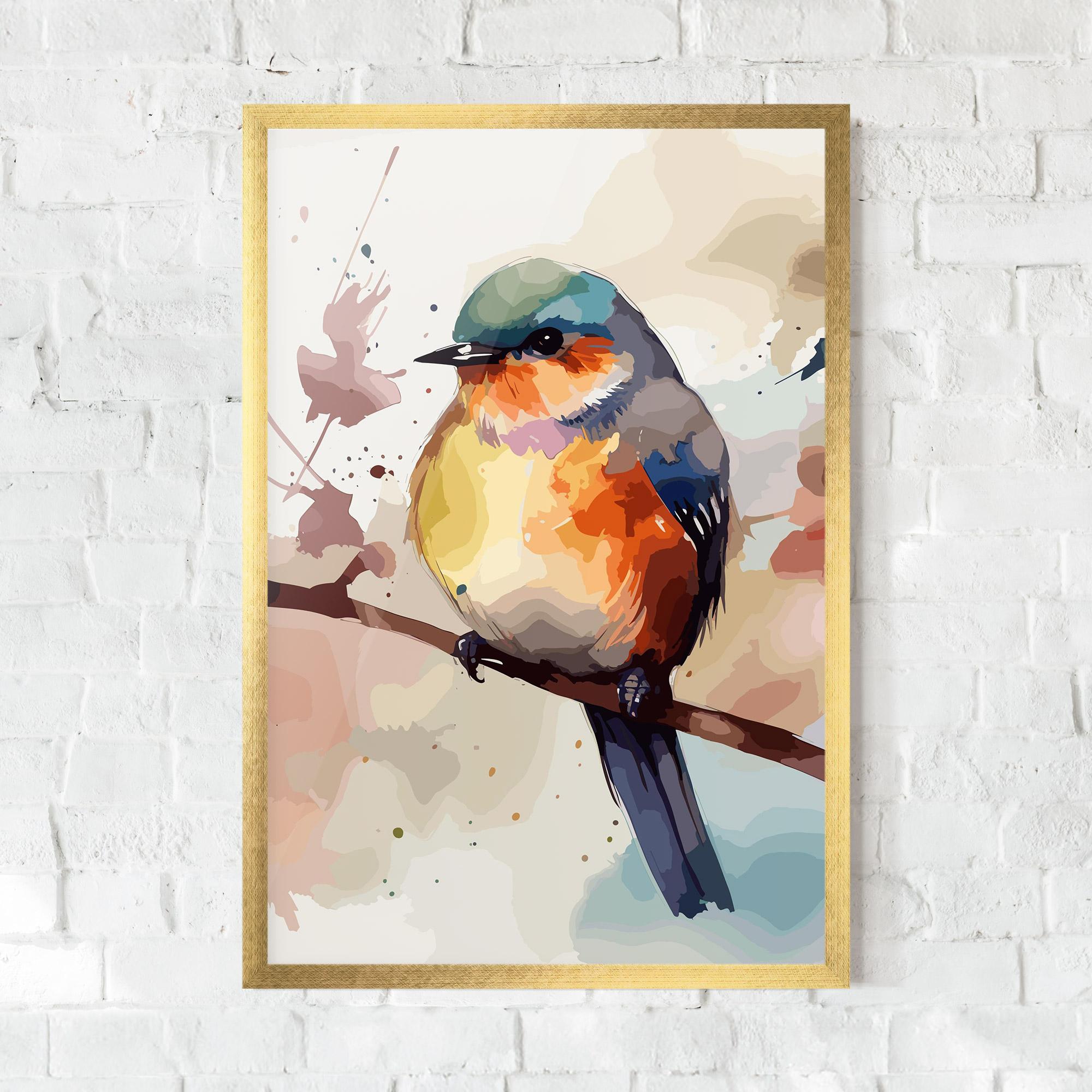 Keretezett Poszter Orange Purple Bird mockup 0