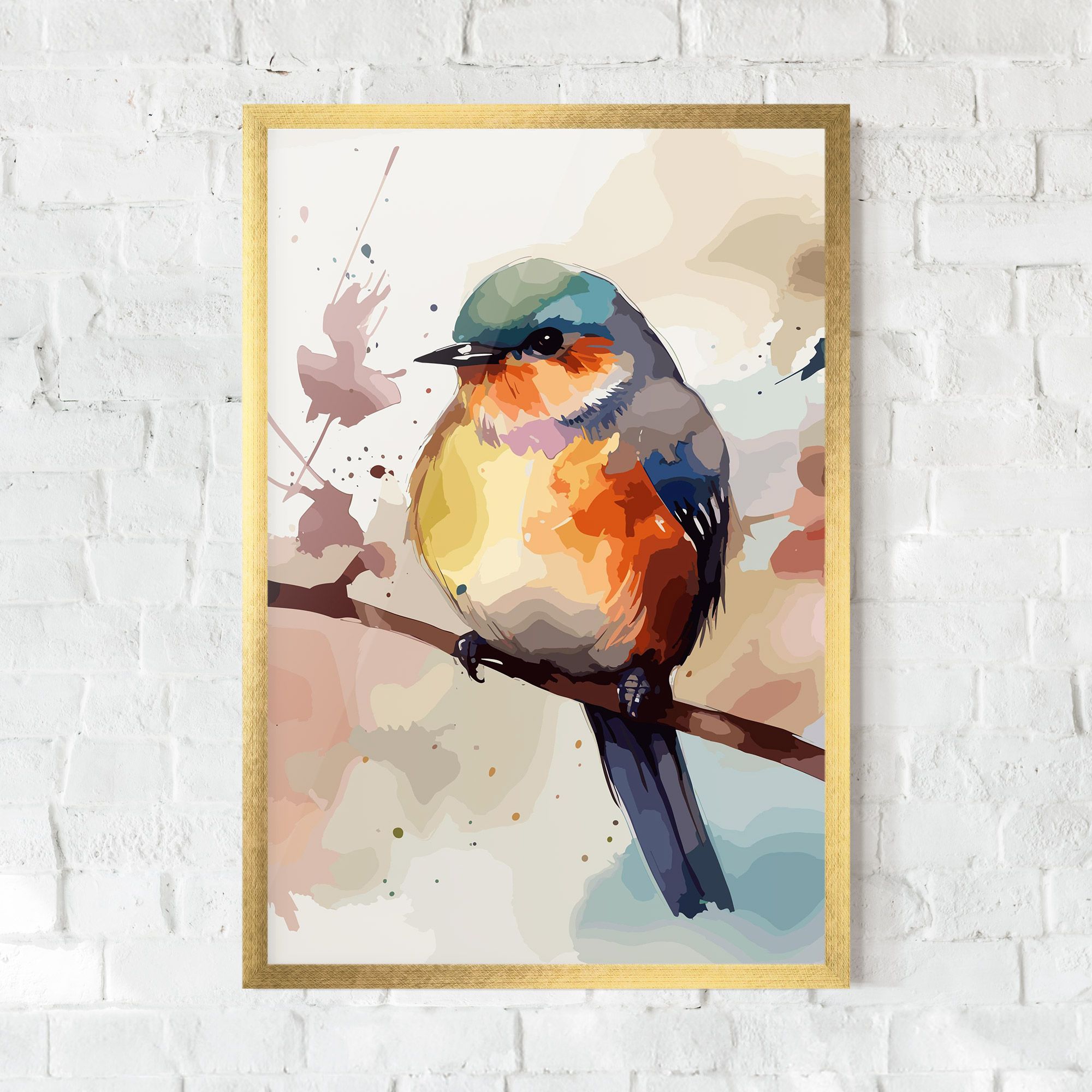 Orange Purple Bird mockup 0