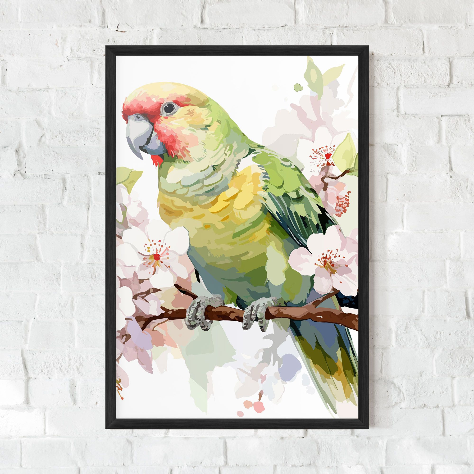 Cute Green Parrot mockup 0