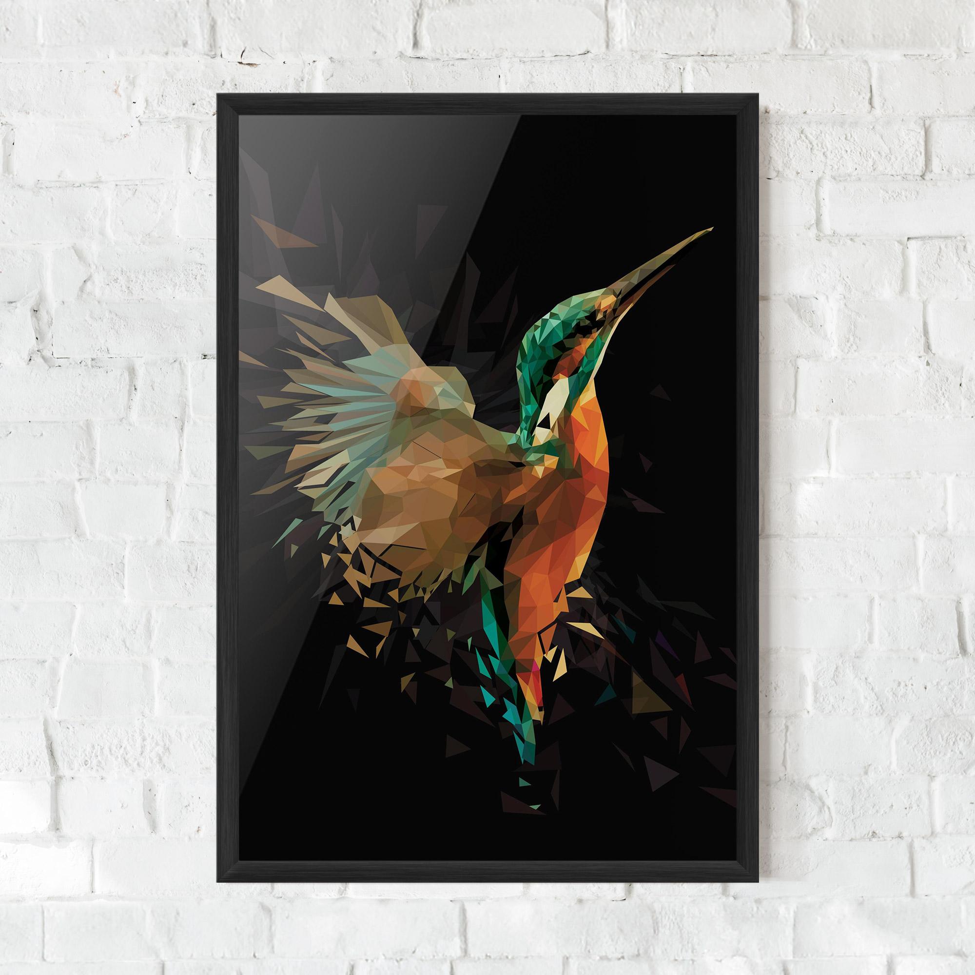 Keretezett Poszter Hummingbird Splash mockup 0