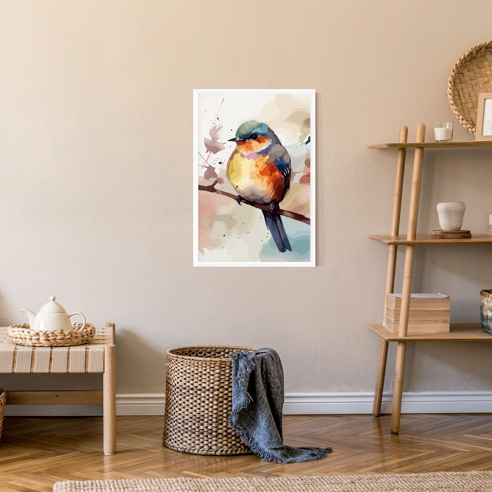 Orange Purple Bird mockup 9