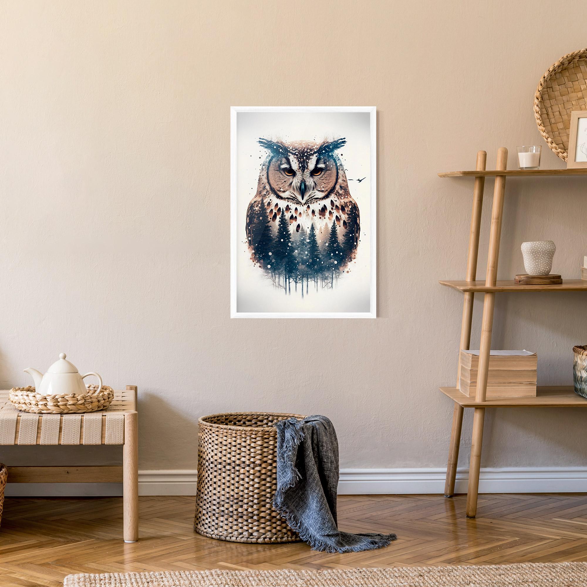 Keretezett Poszter Owl Portrait mockup 9