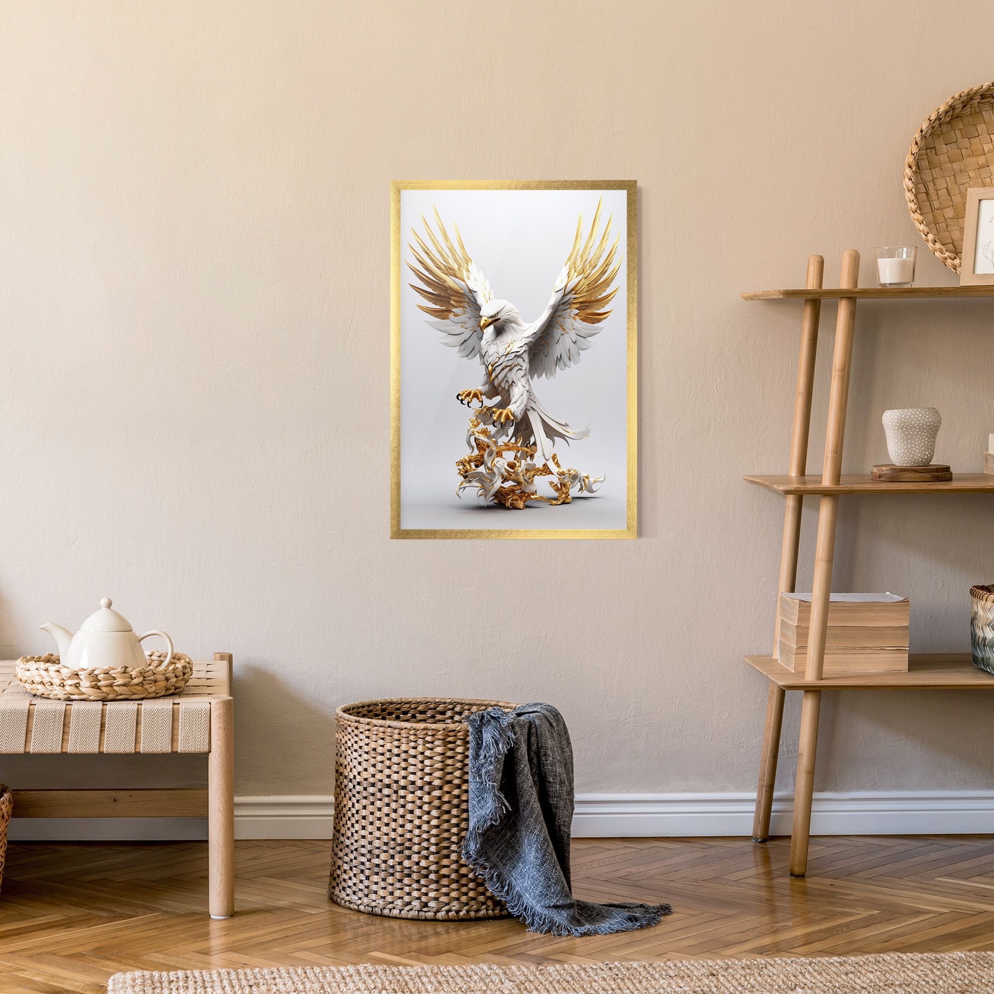 Gold 3d Eagle mockup 9