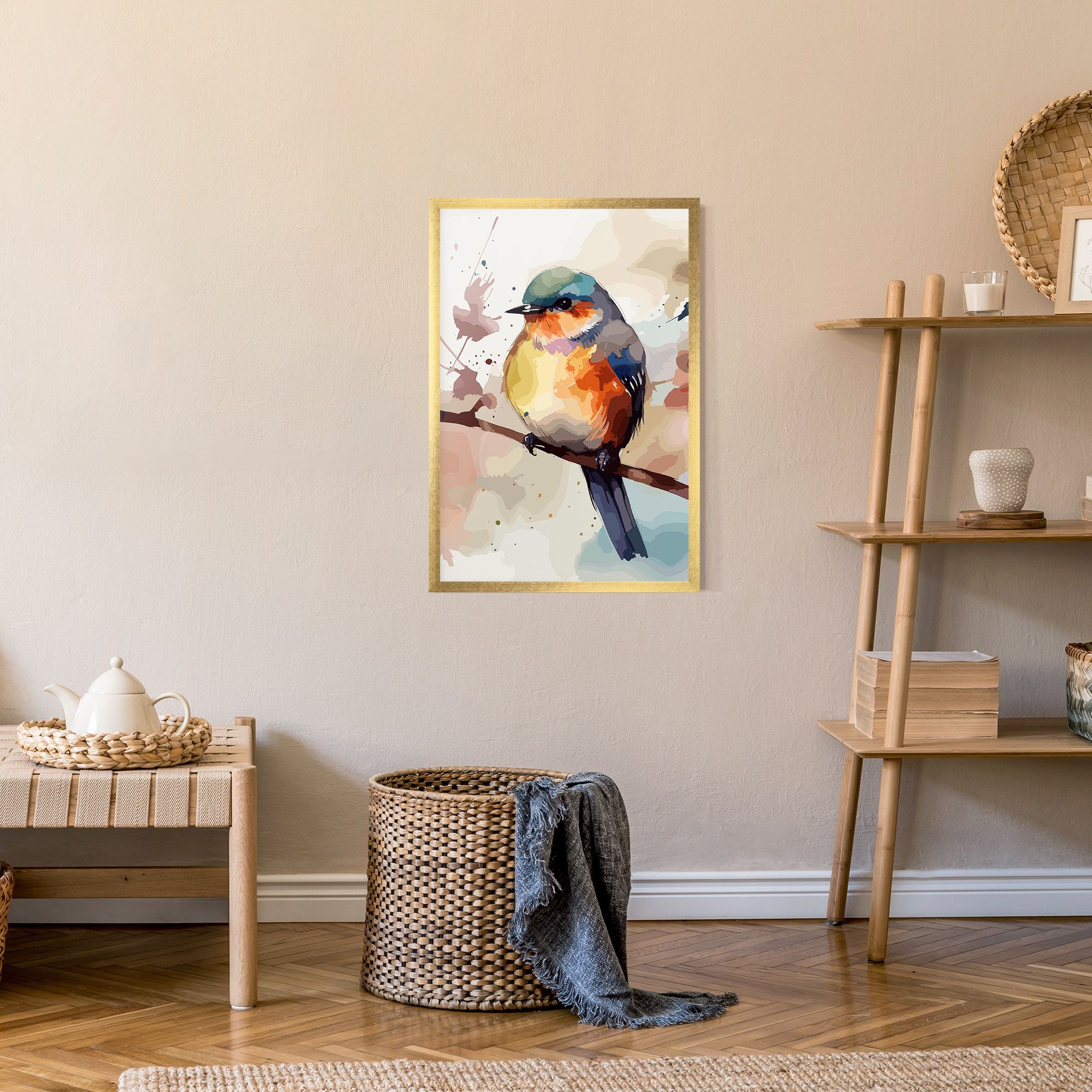 Orange Purple Bird mockup 9